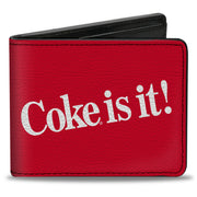 Bi-Fold Wallet - Coca-Cola COKE IS IT! Text Red/White Bi-Fold Wallets Coca-Cola