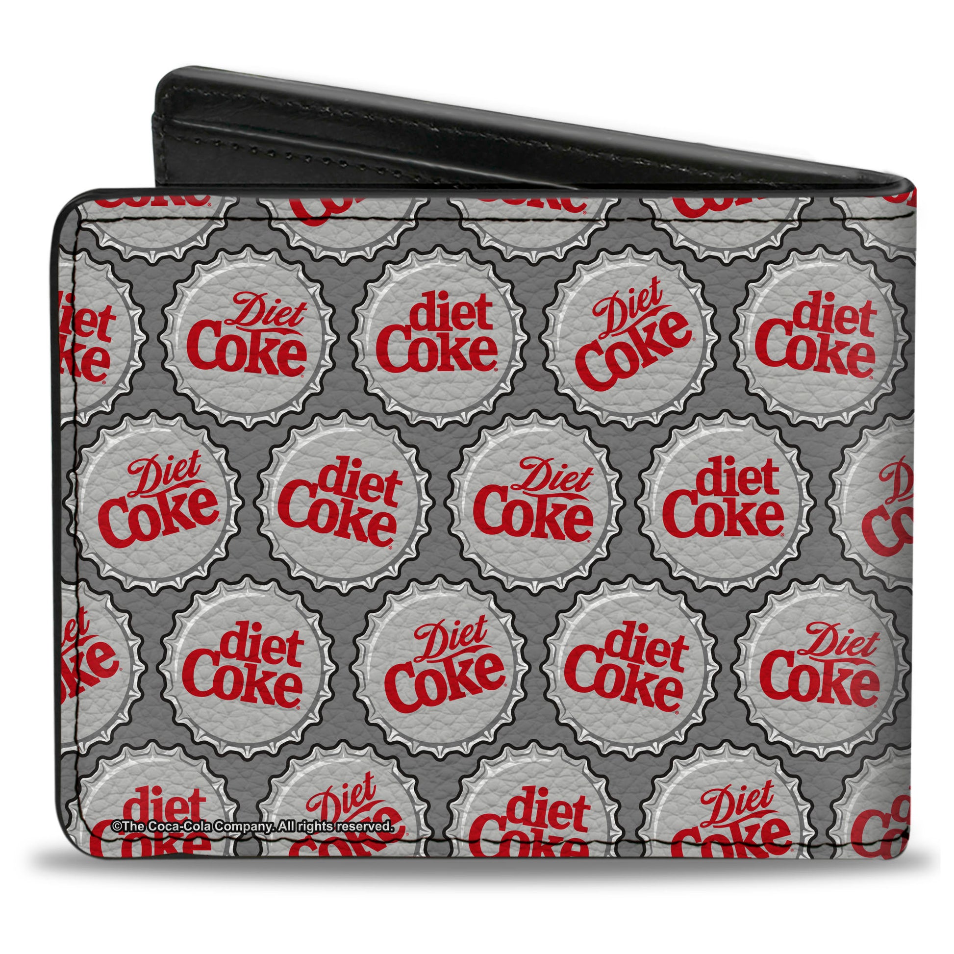 Bi-Fold Wallet - DIET COKE Bottle Caps Collage Grays/White/Red Bi-Fold Wallets Coca-Cola