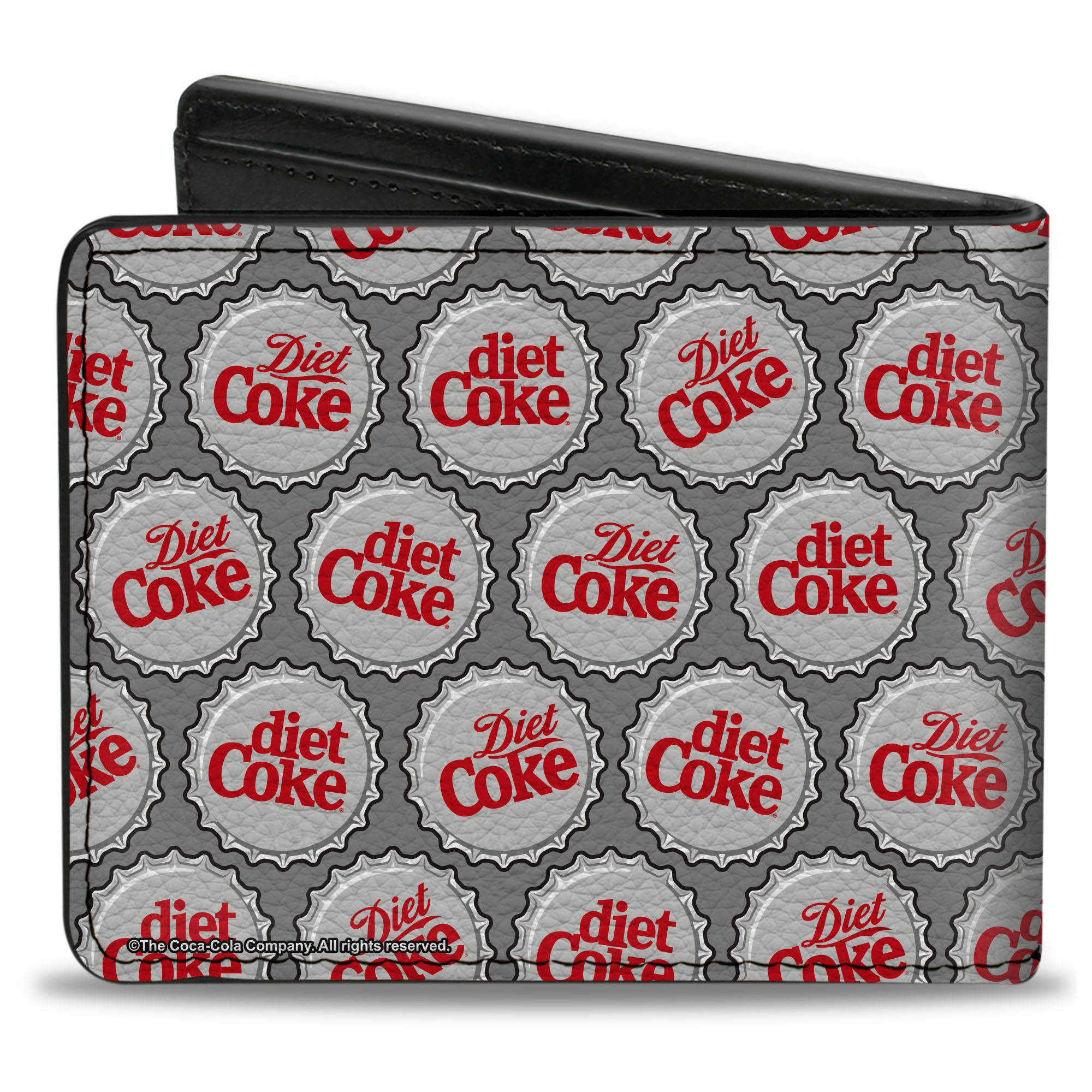Bi-Fold Wallet - DIET COKE Bottle Caps Collage Grays/White/Red Bi-Fold Wallets Coca-Cola