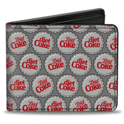 Bi-Fold Wallet - DIET COKE Bottle Caps Collage Grays/White/Red Bi-Fold Wallets Coca-Cola