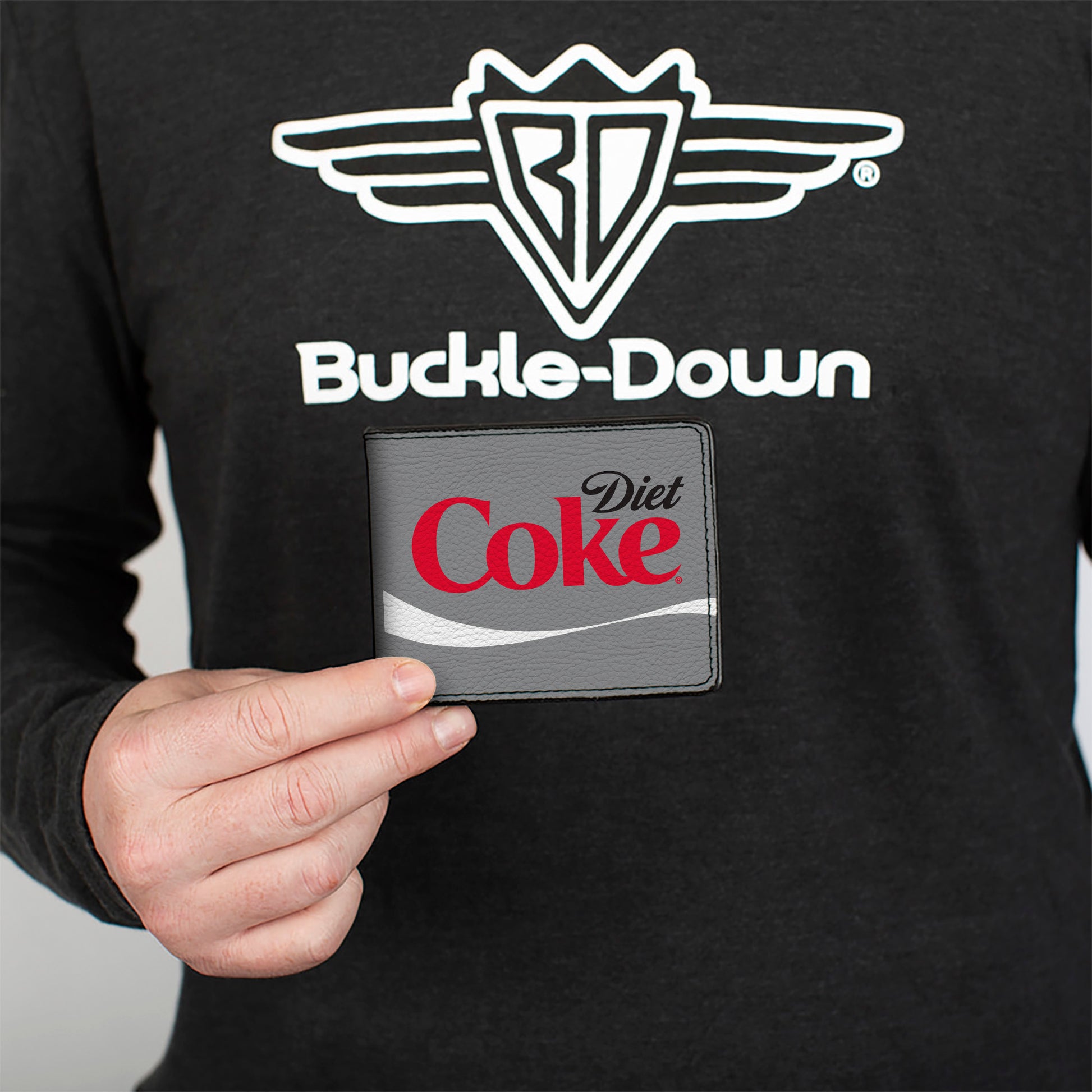 Bi-Fold Wallet - DIET COKE Ribbon Logo Gray/Black/Red/White Bi-Fold Wallets Coca-Cola