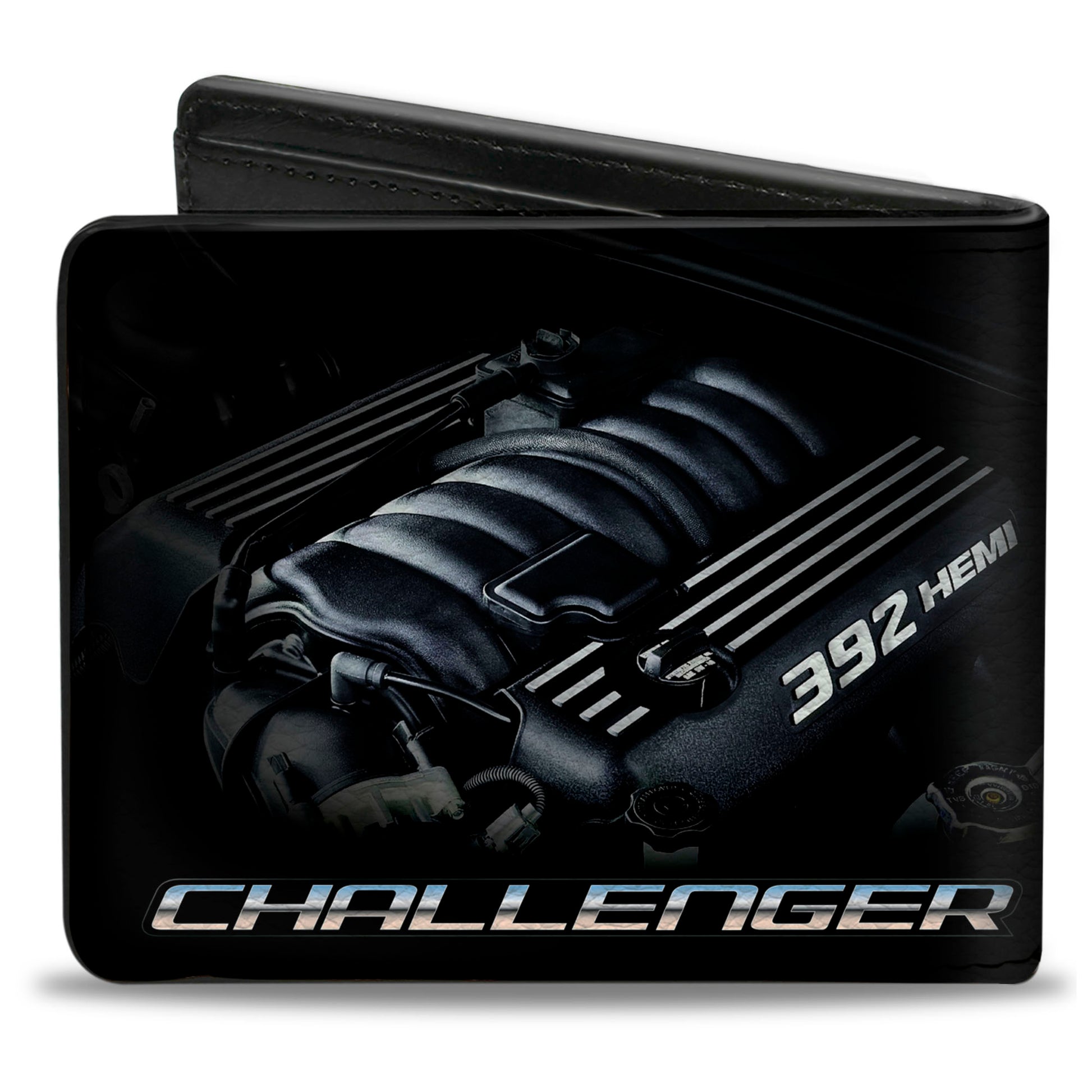 Bi-Fold Wallet - CHALLENGER Bold 392 HEMI Engine Bi-Fold Wallets Dodge