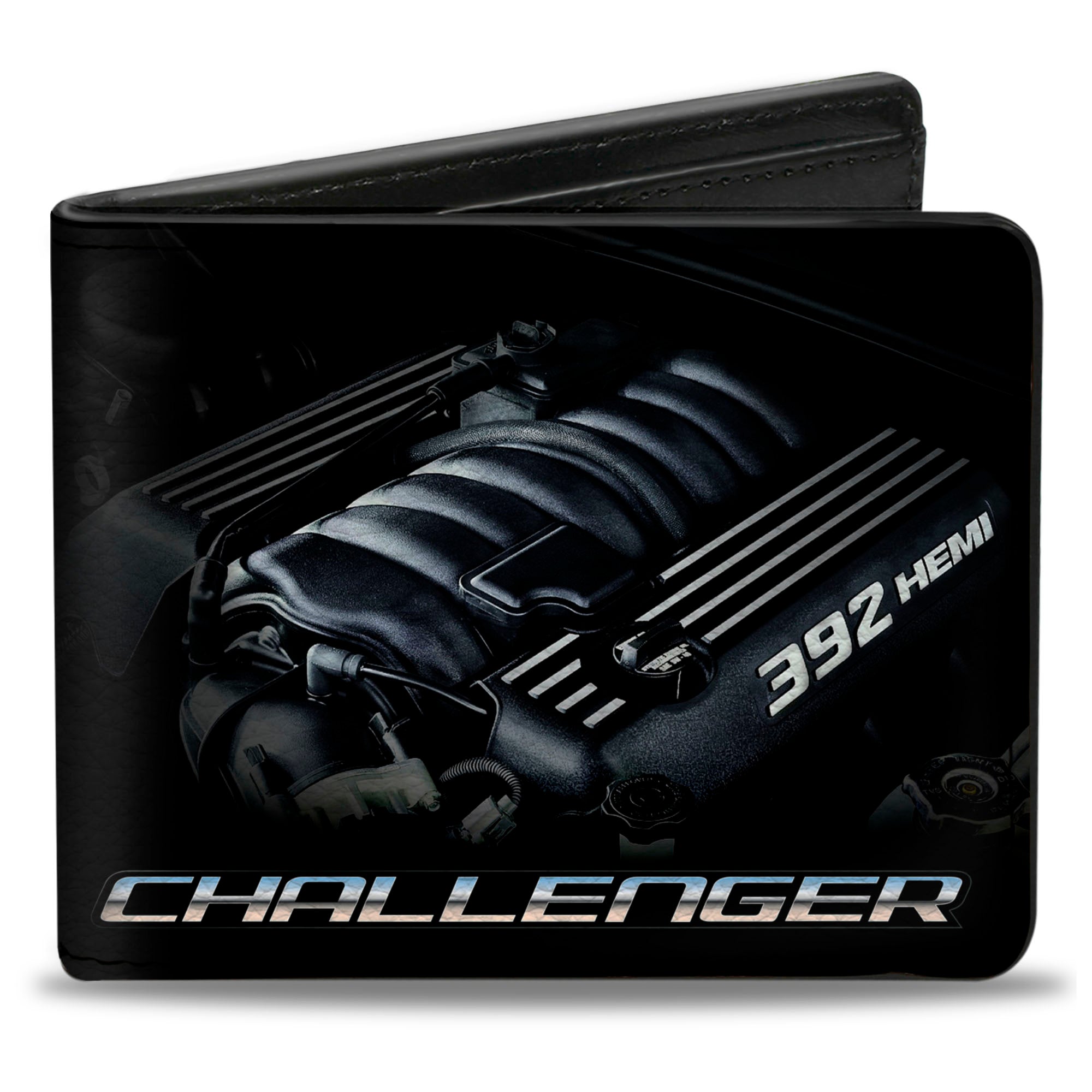 Bi-Fold Wallet - CHALLENGER Bold 392 HEMI Engine Bi-Fold Wallets Dodge