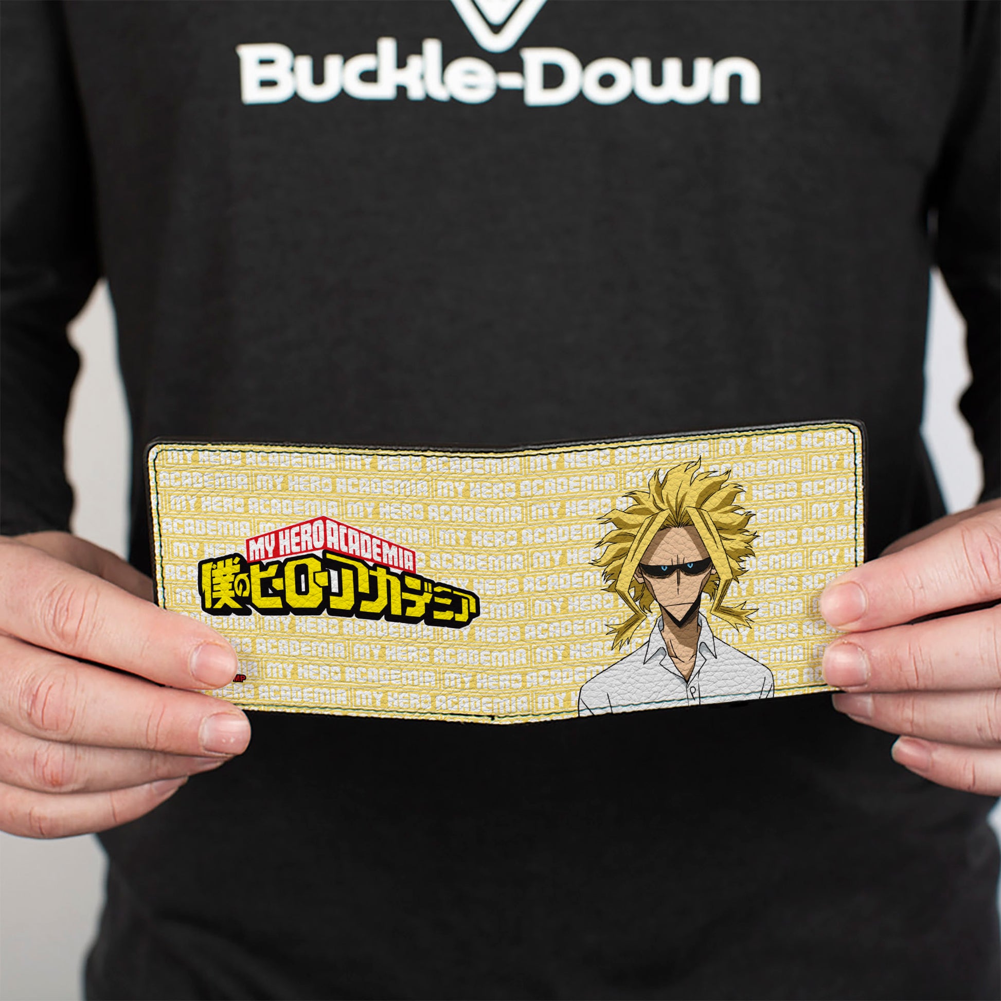 Bi-Fold Wallet - MY HERO ACADEMIA All Might Pose and Title Logo Yellow/White Bi-Fold Wallets My Hero Academia