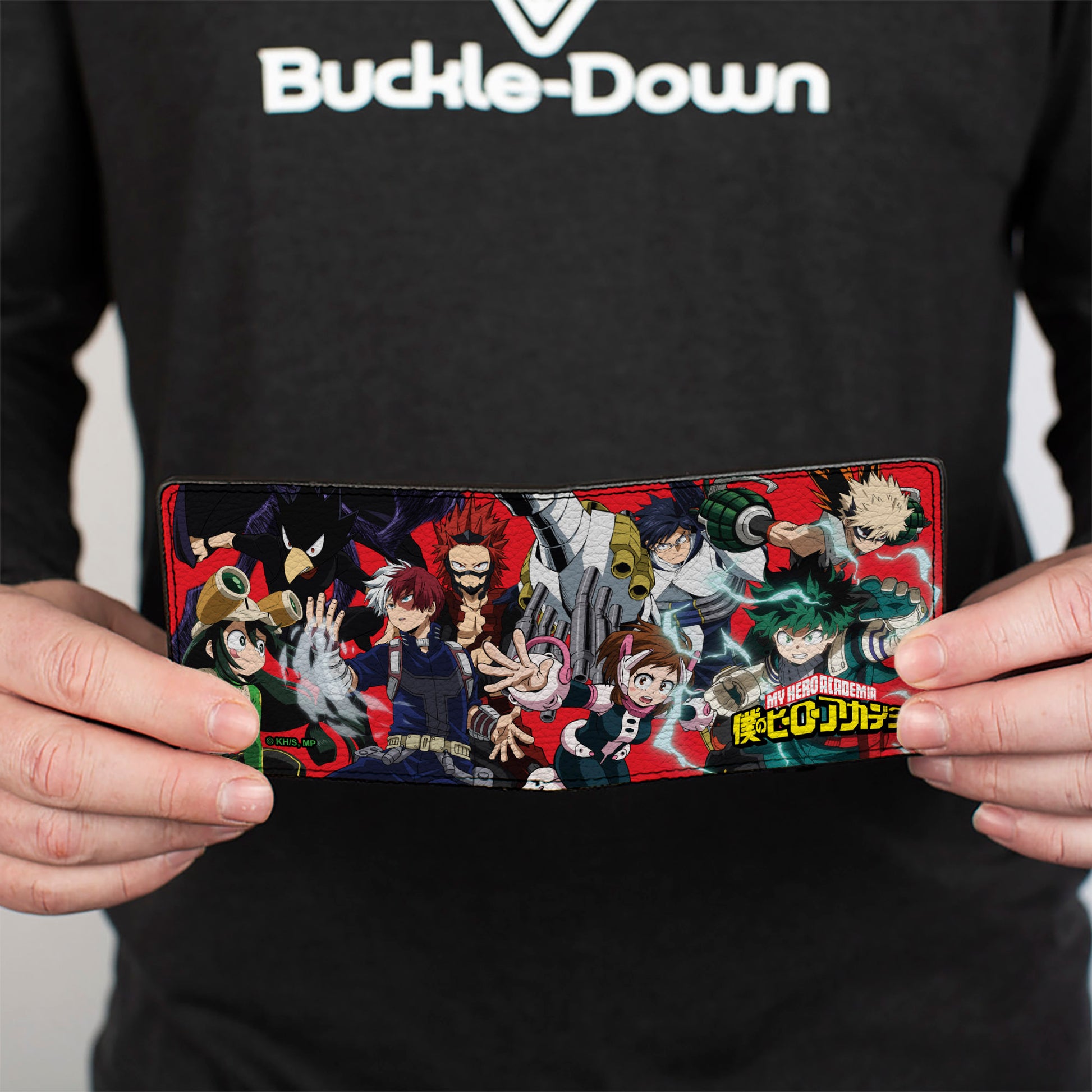 Bi-Fold Wallet - MY HERO ACADEMIA Eight Character Group Pose and Title Logo Red Bi-Fold Wallets My Hero Academia