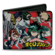Bi-Fold Wallet - MY HERO ACADEMIA Eight Character Group Pose and Title Logo Red Bi-Fold Wallets My Hero Academia