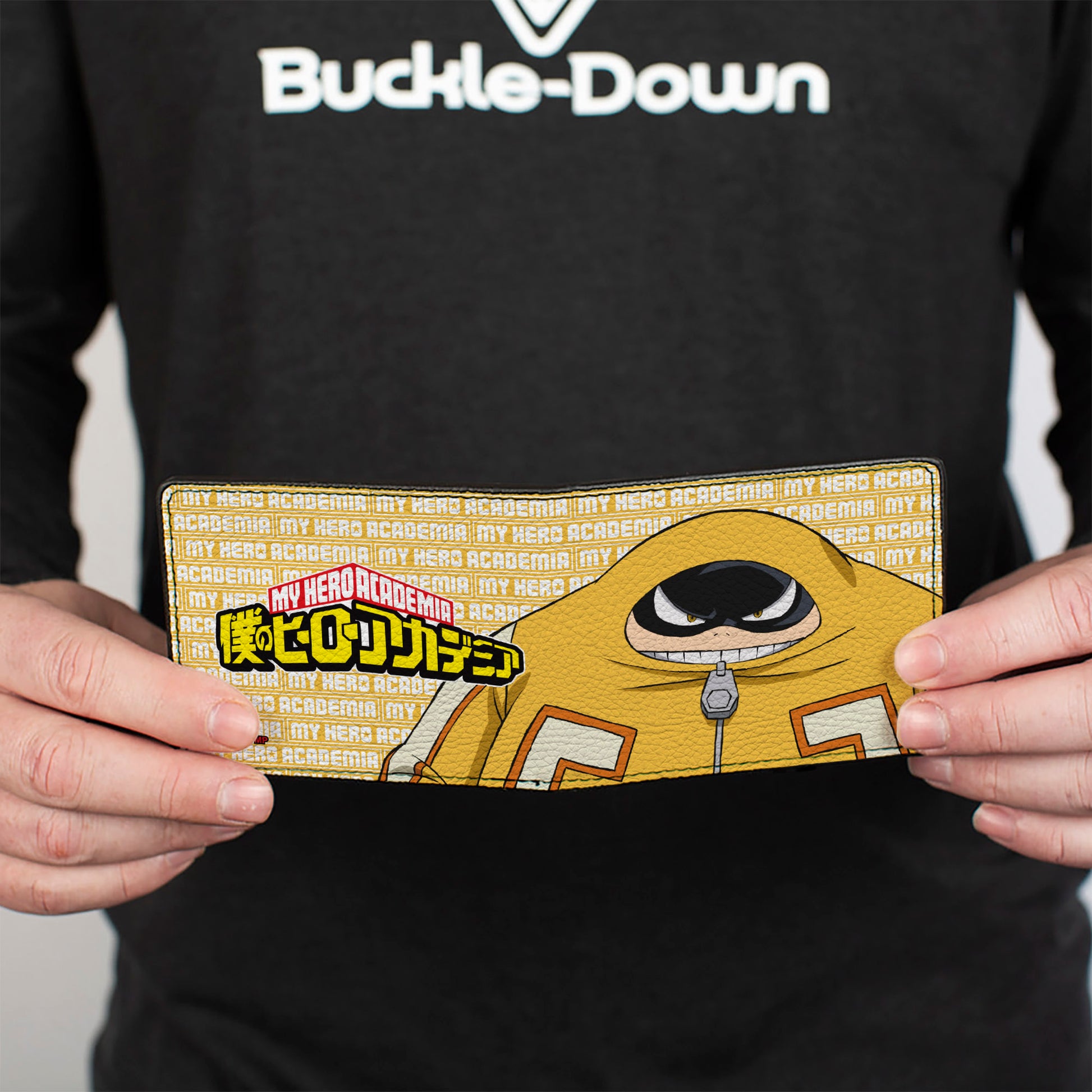 Bi-Fold Wallet - MY HERO ACADEMIA Pro Hero Fat Gum Pose and Title Logo Yellow/White Bi-Fold Wallets My Hero Academia