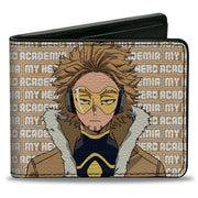 Bi-Fold Wallet - MY HERO ACADEMIA Hawks Pose with Text and Title Logo Tan/White Bi-Fold Wallets My Hero Academia