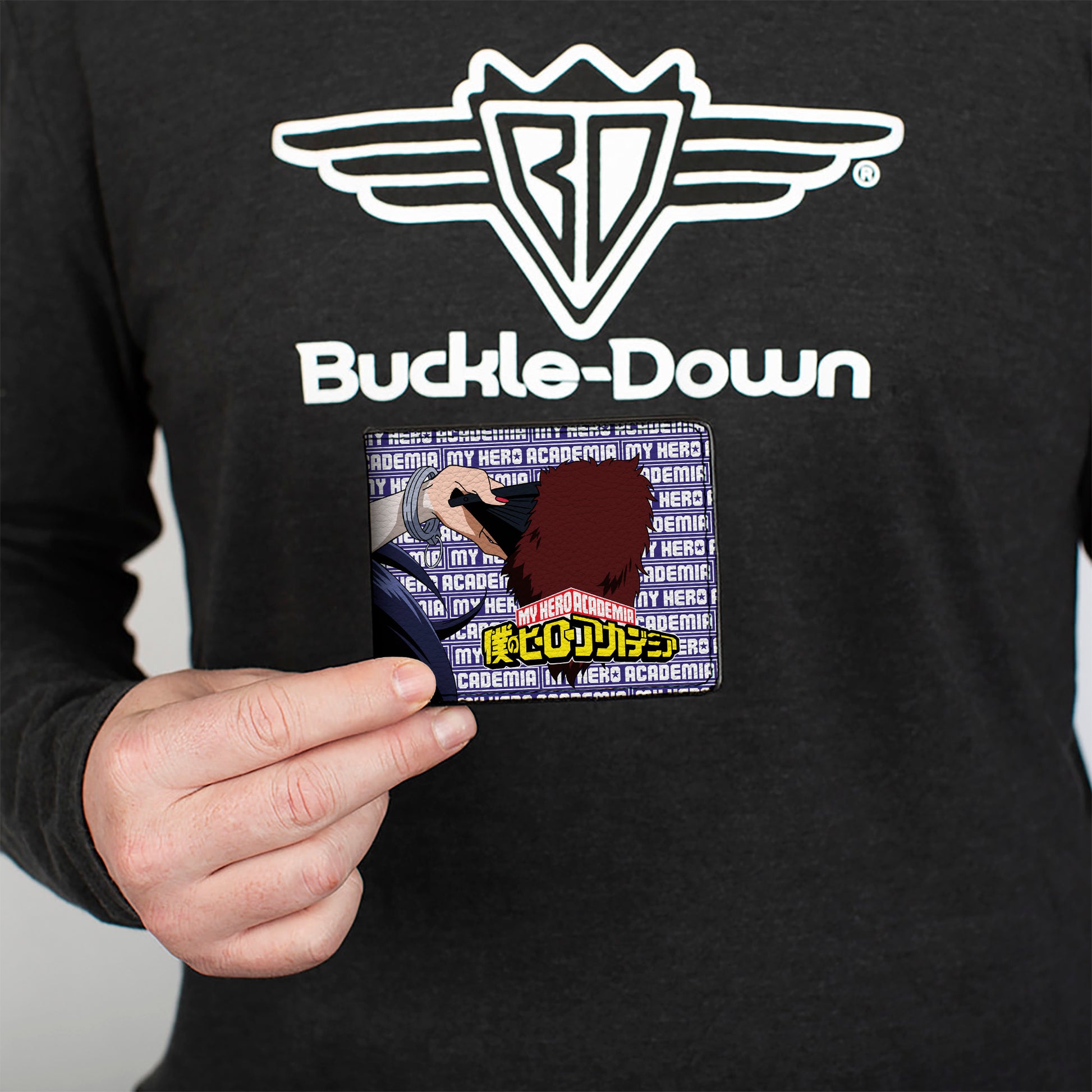 Bi-Fold Wallet - MY HERO ACADEMIA Midnight Jumping Pose and Title Logo Blue/White Bi-Fold Wallets My Hero Academia