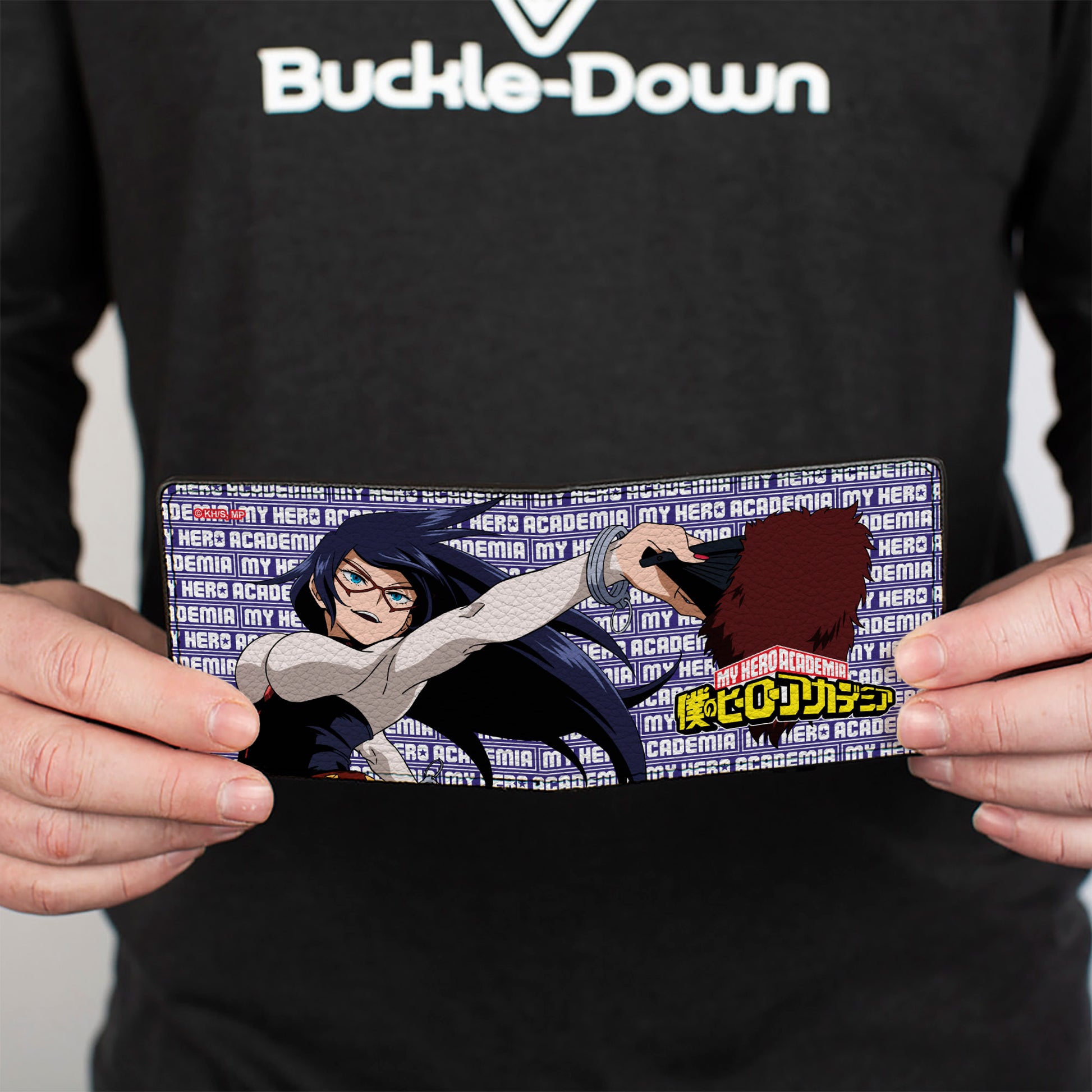 Bi-Fold Wallet - MY HERO ACADEMIA Midnight Jumping Pose and Title Logo Blue/White Bi-Fold Wallets My Hero Academia