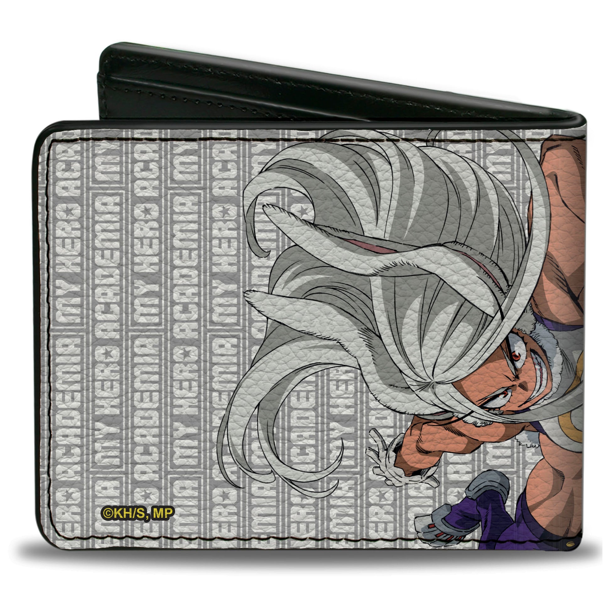 Bi-Fold Wallet - MY HERO ACADEMIA Rumi Usagiyama Pose with Text and Title Logo Gray/White Bi-Fold Wallets My Hero Academia