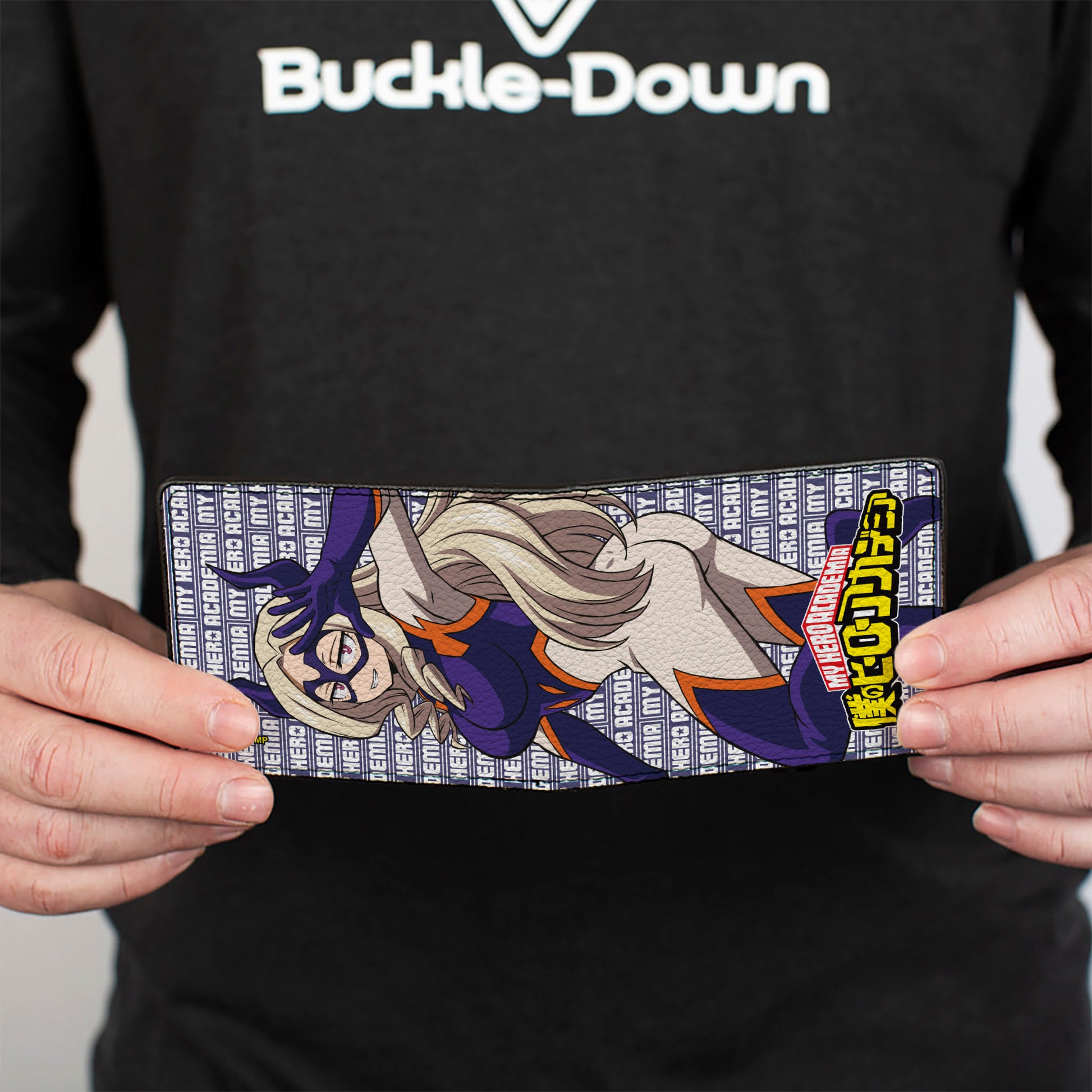 Bi-Fold Wallet - MY HERO ACADEMIA Pro Hero Mt. Lady Pose and Title Logo Purple/White Bi-Fold Wallets My Hero Academia