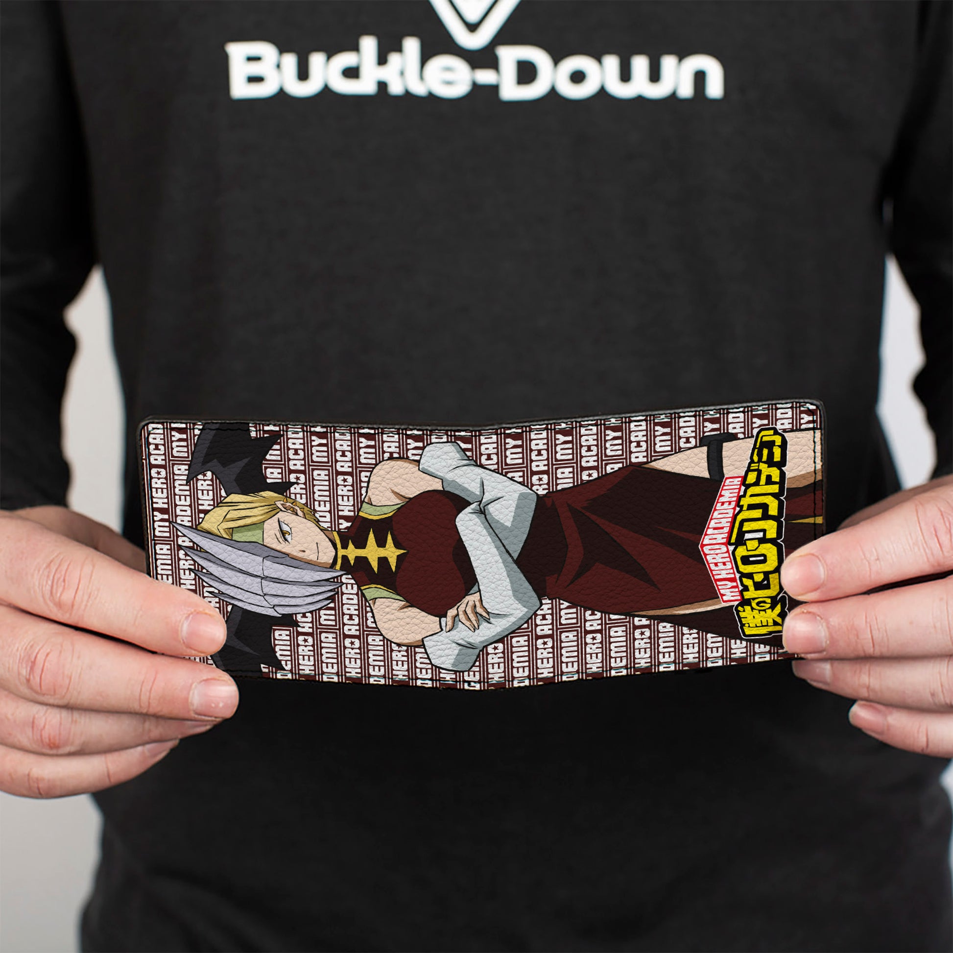 Bi-Fold Wallet - MY HERO ACADEMIA Pro Hero Ryukyu Pose and Title Logo Burgundy/White Bi-Fold Wallets My Hero Academia