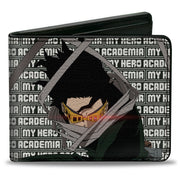 Bi-Fold Wallet - MY HERO ACADEMIA Eraser Head Pose with Text and Title Logo Black/White Bi-Fold Wallets My Hero Academia