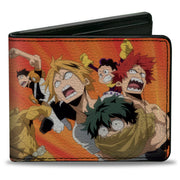 Bi-Fold Wallet - MY HERO ACADEMIA Six Heroes Attack Pose andTitle Logo Red/Oranges Bi-Fold Wallets My Hero Academia