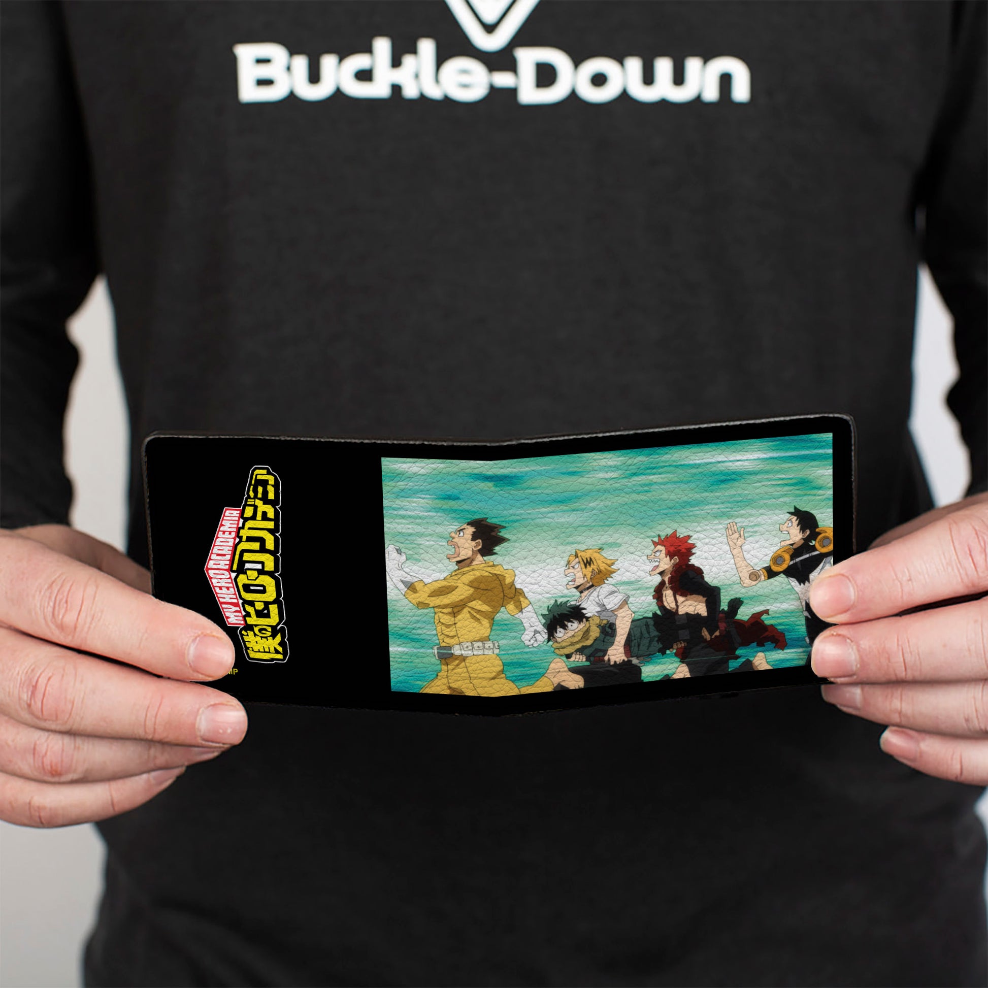 Bi-Fold Wallet - MY HERO ACADEMIA Five Heroes Running Pose and Title Logo Blues Bi-Fold Wallets My Hero Academia