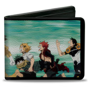 Bi-Fold Wallet - MY HERO ACADEMIA Five Heroes Running Pose and Title Logo Blues Bi-Fold Wallets My Hero Academia