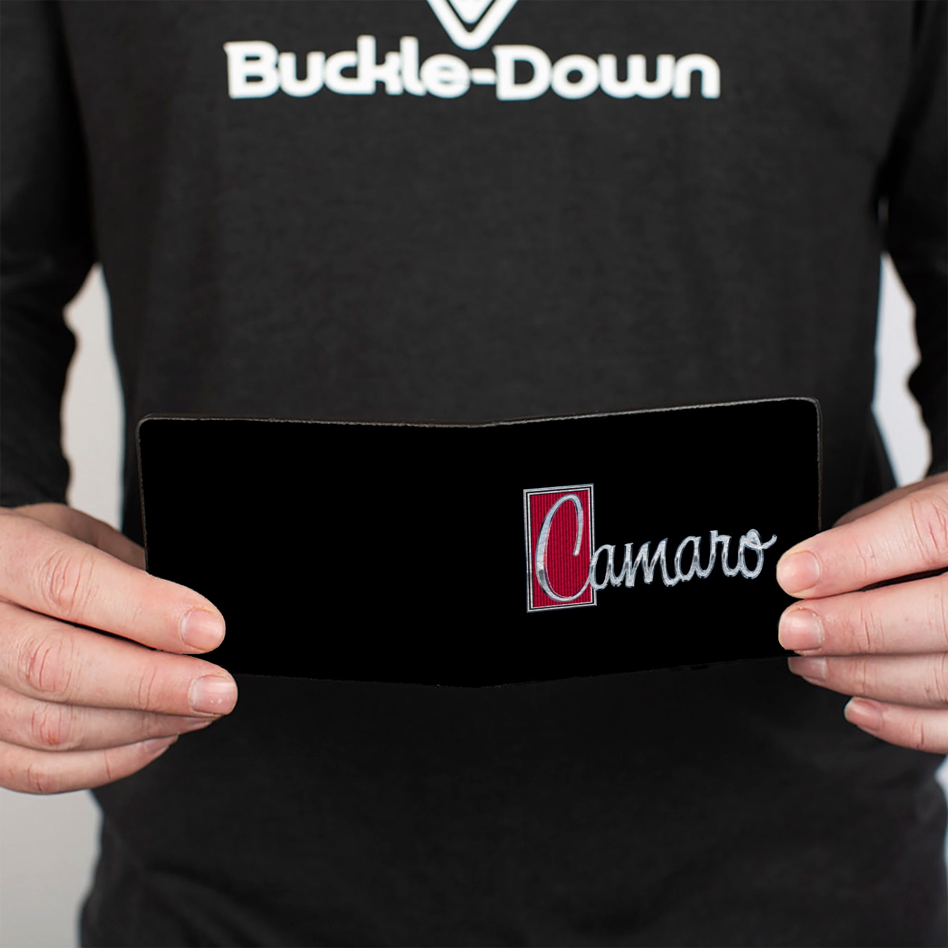 Bi-Fold Wallet - 1972 CAMARO Script Emblem Black Silver Reds Bi-Fold Wallets GM General Motors