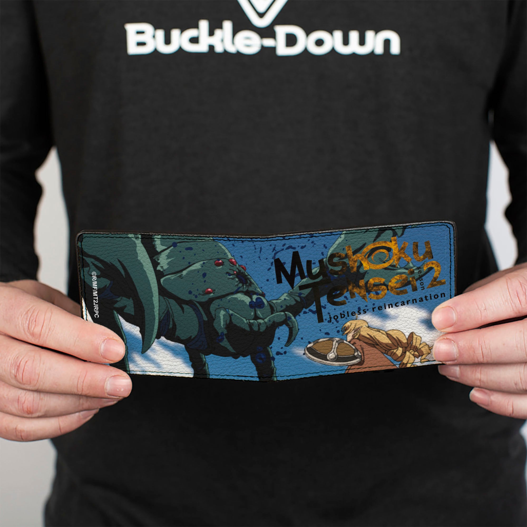 Bi-Fold Wallet - MUSHOKU TENSEI Elinalise Dragonroad Scorpion Battle Scene and Title Logo Bi-Fold Wallets Mushoku Tensei Jobless Reincarnation