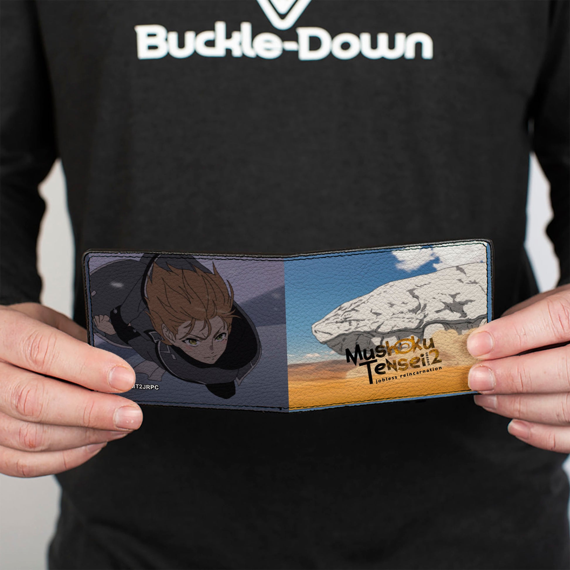 Bi-Fold Wallet - MUSHOKU TENSEI Rudeus Greyrat Desert Journey Scene and Title Logo Bi-Fold Wallets Mushoku Tensei Jobless Reincarnation