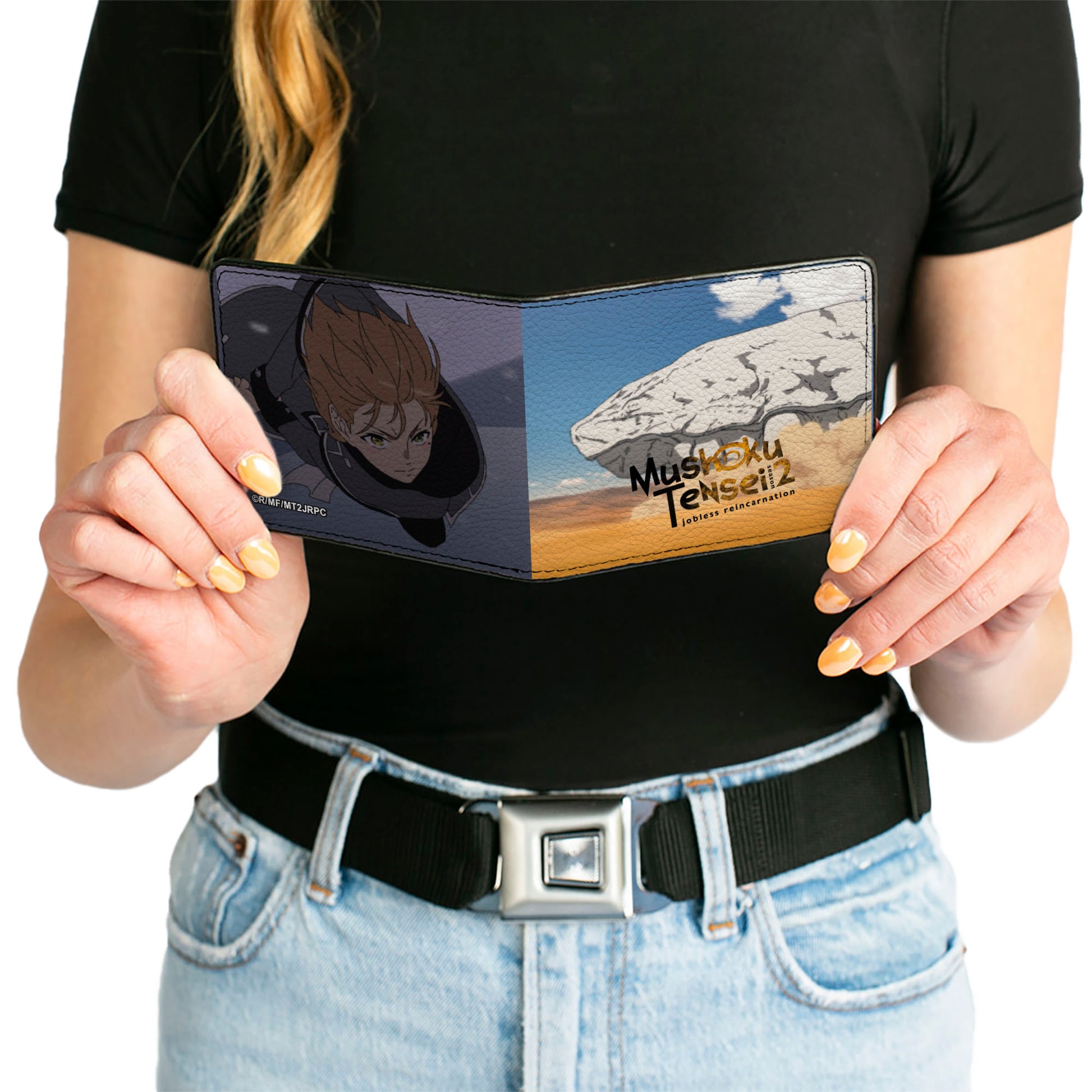 Bi-Fold Wallet - MUSHOKU TENSEI Rudeus Greyrat Desert Journey Scene and Title Logo Bi-Fold Wallets Mushoku Tensei Jobless Reincarnation