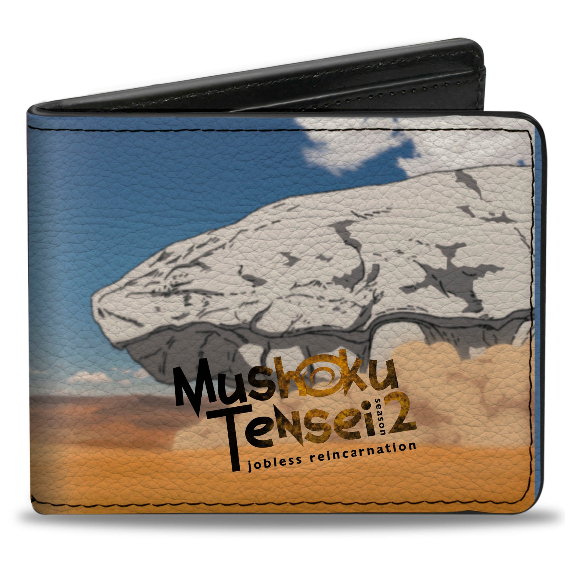 Bi-Fold Wallet - MUSHOKU TENSEI Rudeus Greyrat Desert Journey Scene and Title Logo Bi-Fold Wallets Mushoku Tensei Jobless Reincarnation