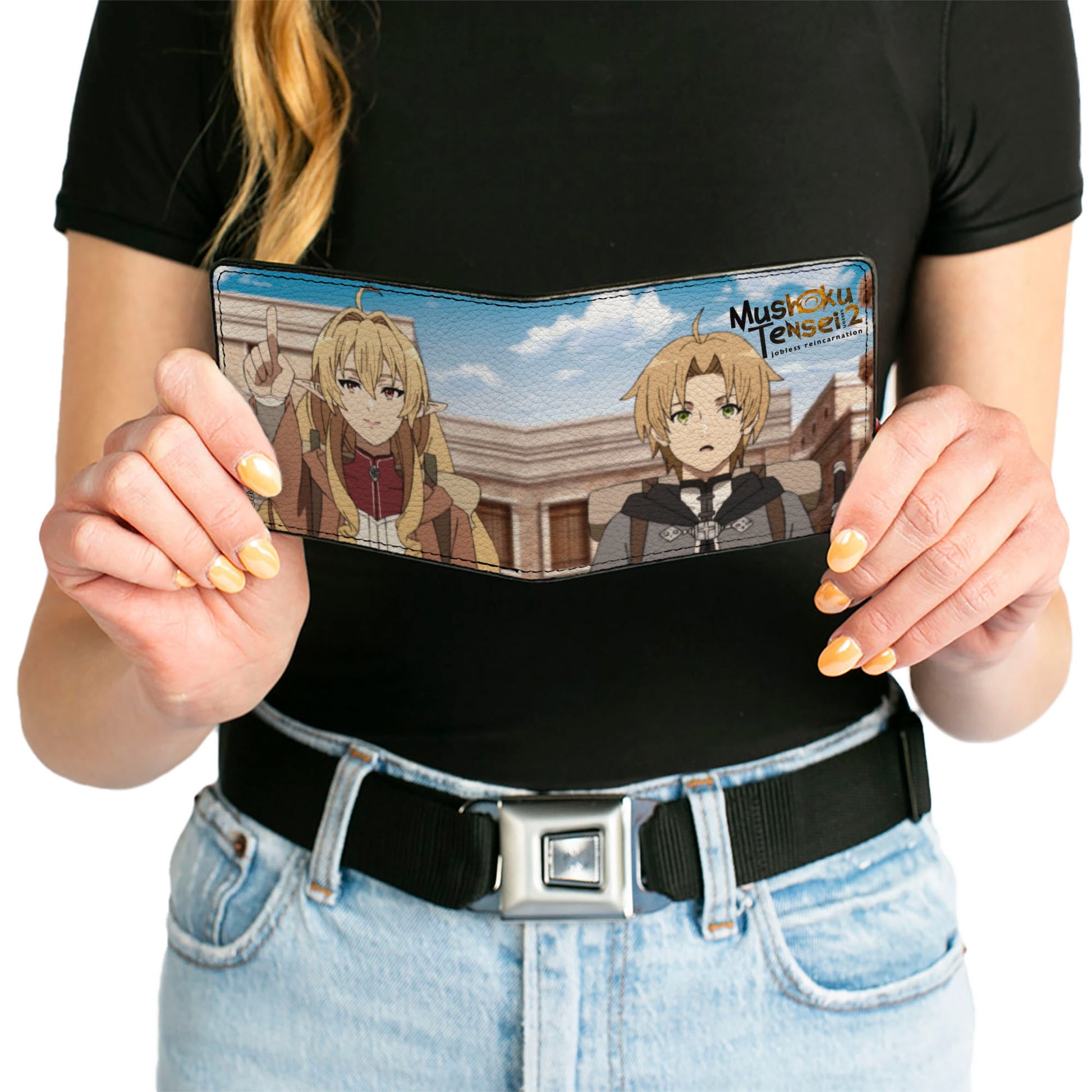 Bi-Fold Wallet - Mushoku Tensei Fitz Pointing and Rudeus Greyrat Scene Bi-Fold Wallets Mushoku Tensei Jobless Reincarnation