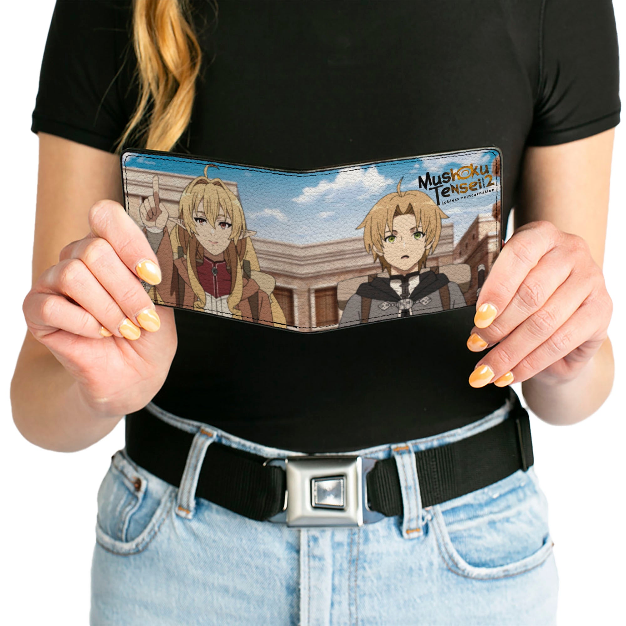 Bi-Fold Wallet - Mushoku Tensei Fitz Pointing and Rudeus Greyrat Scene Bi-Fold Wallets Mushoku Tensei Jobless Reincarnation
