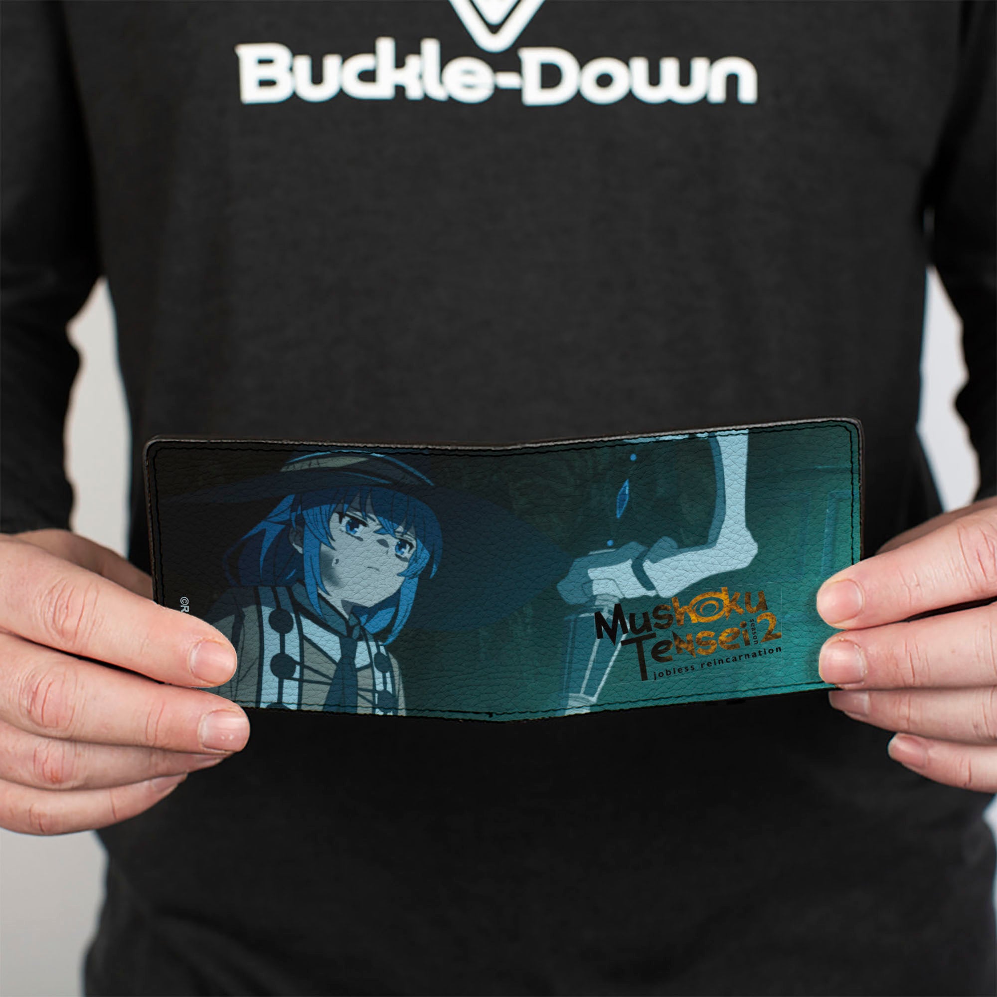 Bi-Fold Wallet - Mushoku Tensei Roxy Migurdia Staff Pose Blues Bi-Fold Wallets Mushoku Tensei Jobless Reincarnation