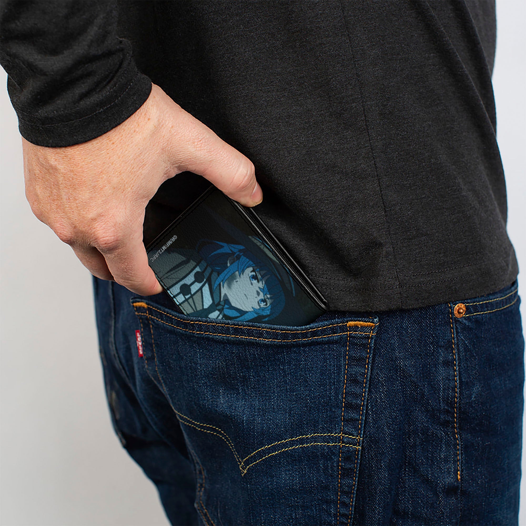 Bi-Fold Wallet - Mushoku Tensei Roxy Migurdia Staff Pose Blues Bi-Fold Wallets Mushoku Tensei Jobless Reincarnation