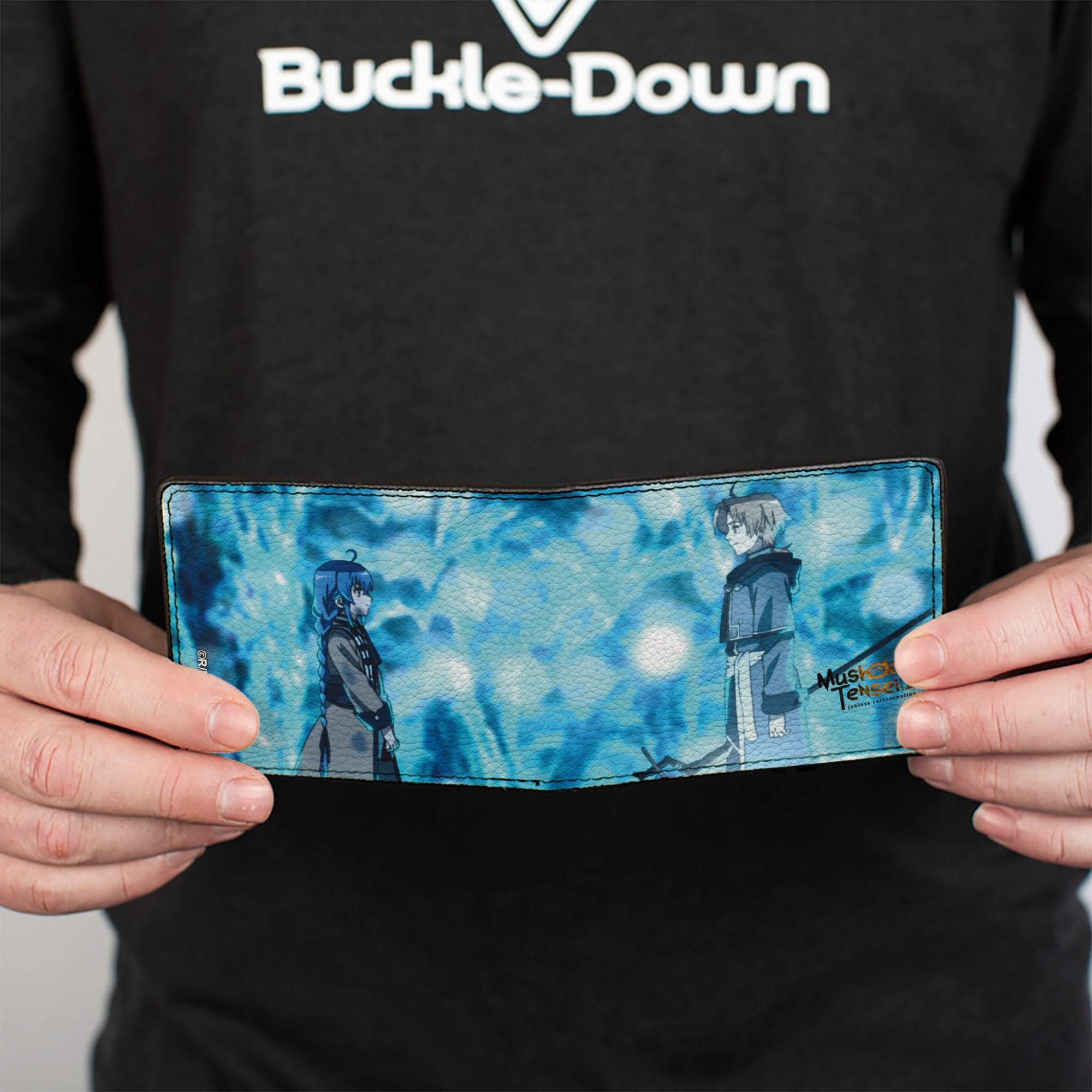 Bi-Fold Wallet - Mushoku Tensei Rudeus and Roxy Scene Blues Bi-Fold Wallets Mushoku Tensei Jobless Reincarnation