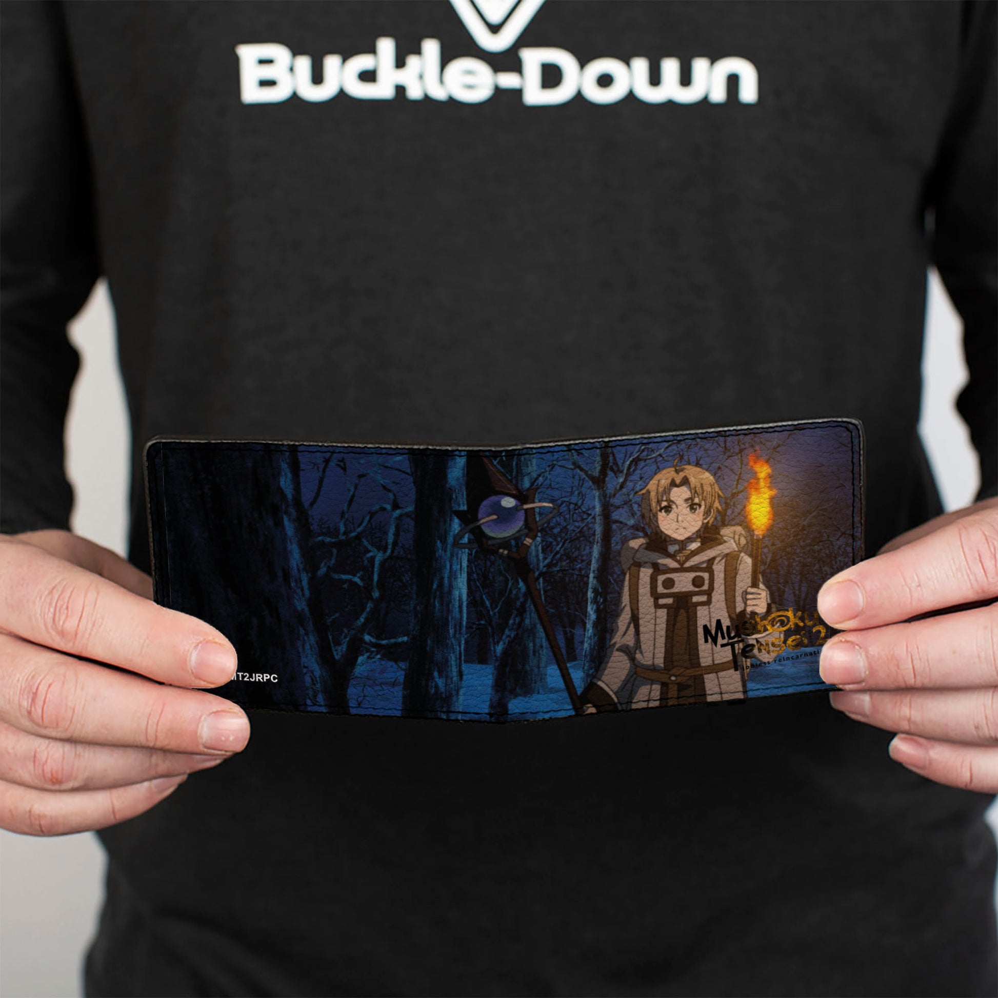 Bi-Fold Wallet - Mushoku Tensei Rudeus Greyrat with Torch in Forest Scene Bi-Fold Wallets Mushoku Tensei Jobless Reincarnation