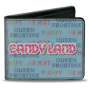 Bi-Fold Wallet - CANDY LAND Character Trio and Text Blue/Multi Color Bi-Fold Wallets Candy Land