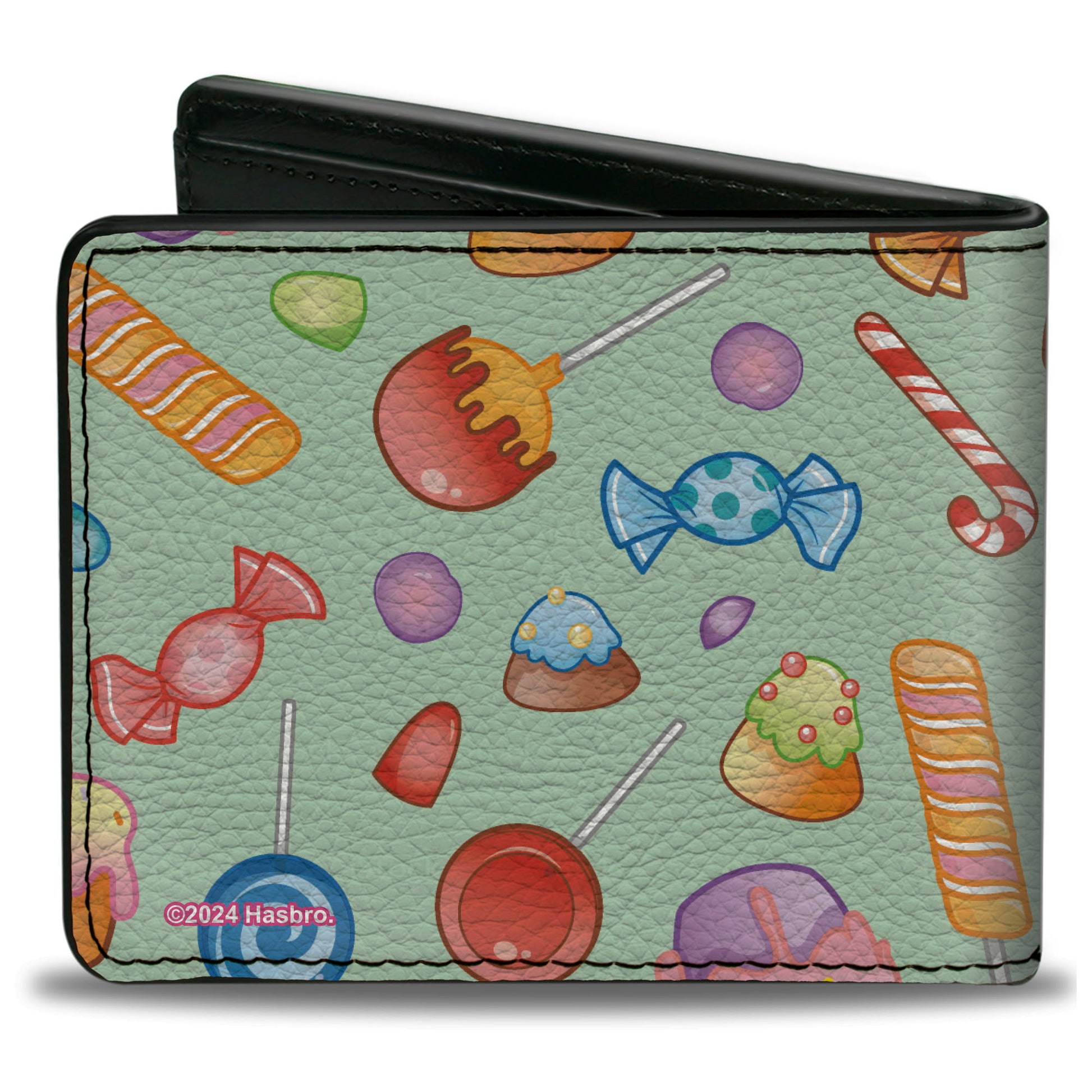 Bi-Fold Wallet - CANDY LAND Title Logo and Candy Collage Mint Green Bi-Fold Wallets Candy Land