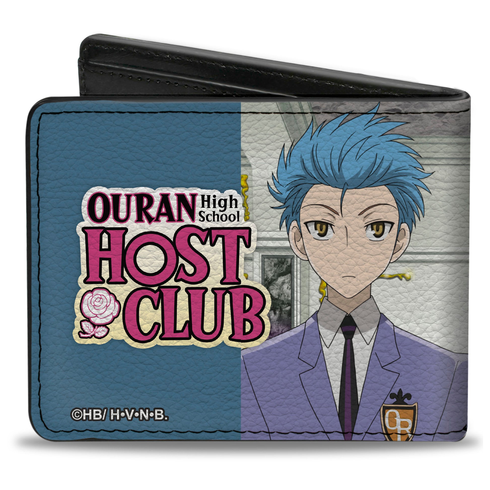 Bi-Fold Wallet - OURAN HIGH SCHOOL HOST CLUB Hitachiin Twins Split and Title Logo Blue/Pink Bi-Fold Wallets Ouran High School Host Club