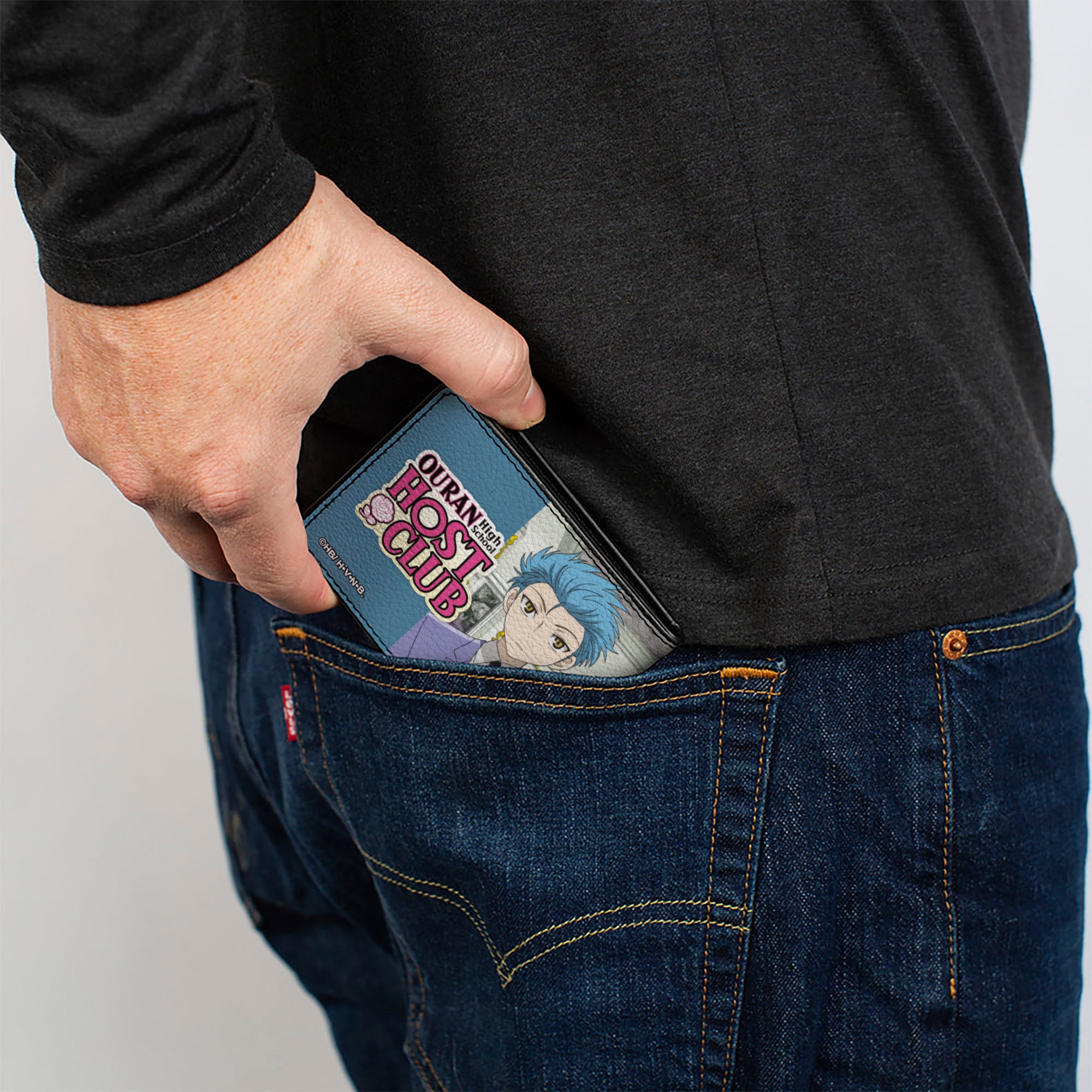 Bi-Fold Wallet - OURAN HIGH SCHOOL HOST CLUB Hitachiin Twins Split and Title Logo Blue/Pink Bi-Fold Wallets Ouran High School Host Club