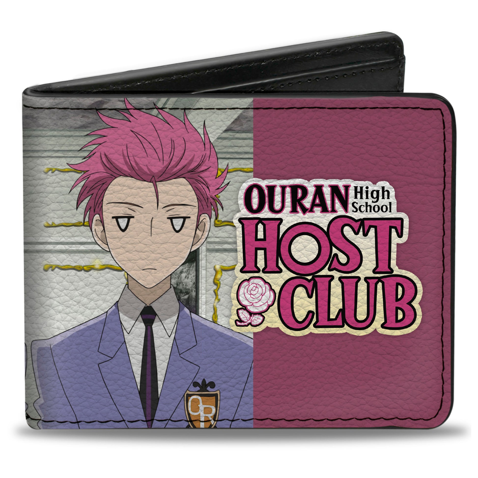 Bi-Fold Wallet - OURAN HIGH SCHOOL HOST CLUB Hitachiin Twins Split and Title Logo Blue/Pink Bi-Fold Wallets Ouran High School Host Club