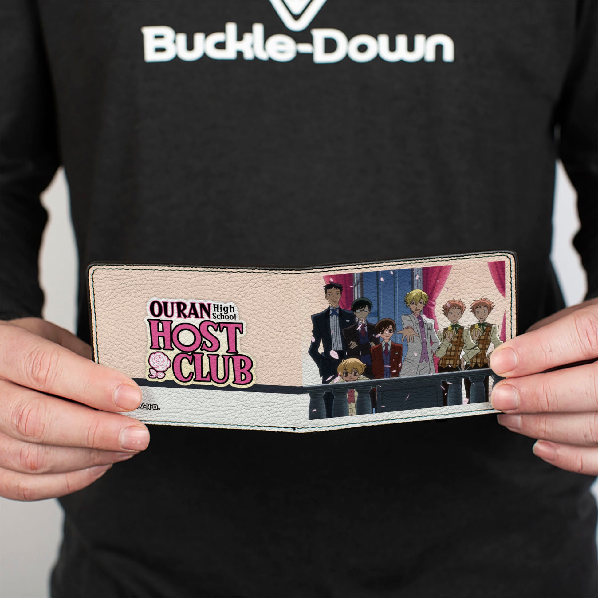 Bi-Fold Wallet - OURAN HIGH SCHOOL HOST CLUB Balcony Group Pose and Title Logo White Bi-Fold Wallets Ouran High School Host Club