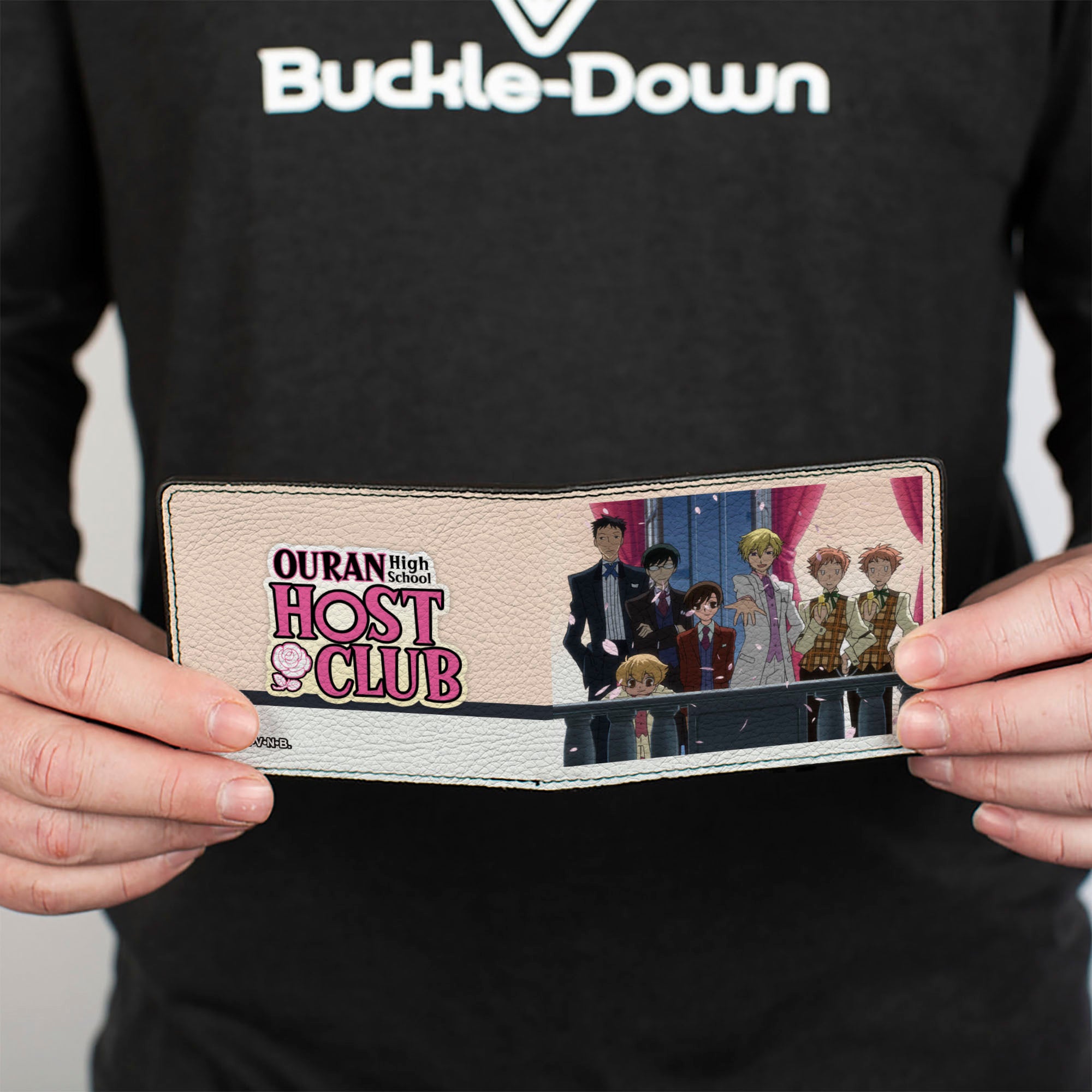 Bi-Fold Wallet - OURAN HIGH SCHOOL HOST CLUB Balcony Group Pose and Title Logo White Bi-Fold Wallets Ouran High School Host Club