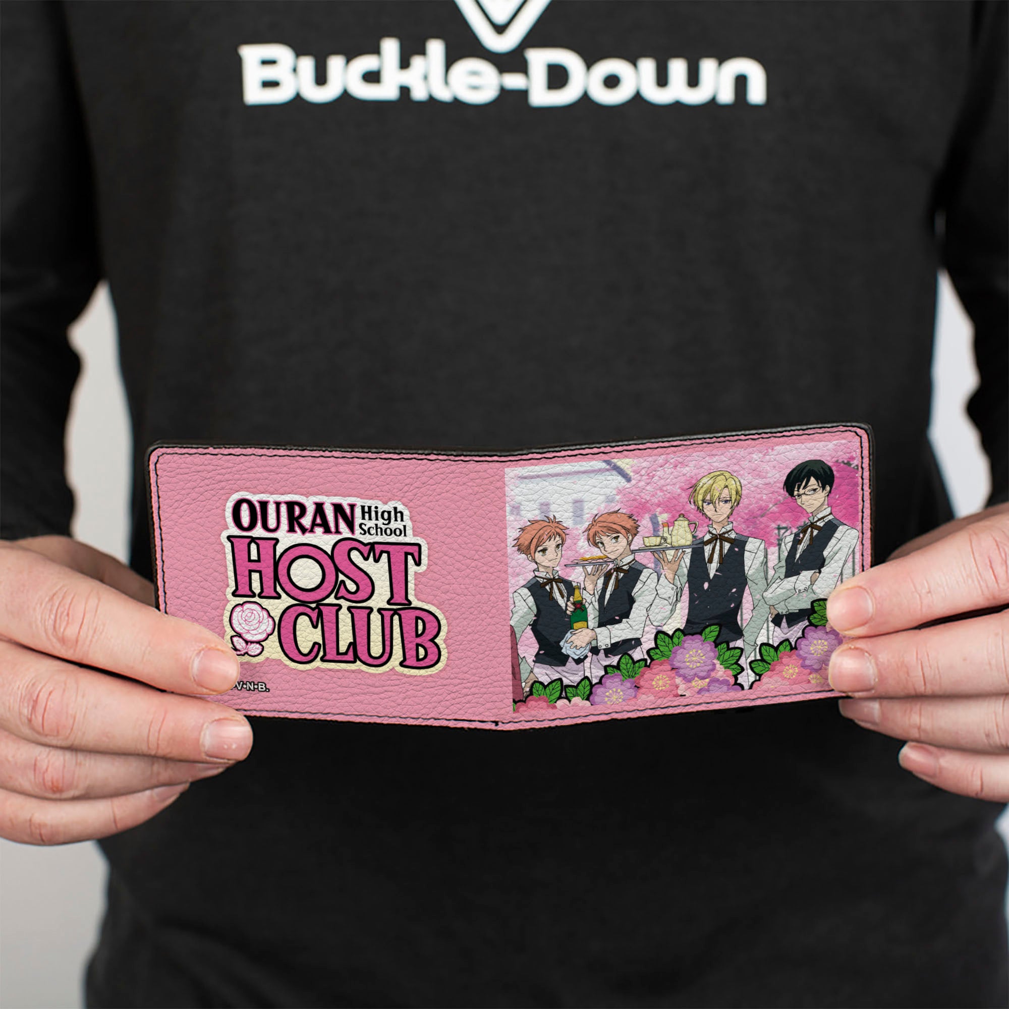 Bi-Fold Wallet - OURAN HIGH SCHOOL HOST CLUB Butler Group Pose and Title Logo Pinks Bi-Fold Wallets Ouran High School Host Club