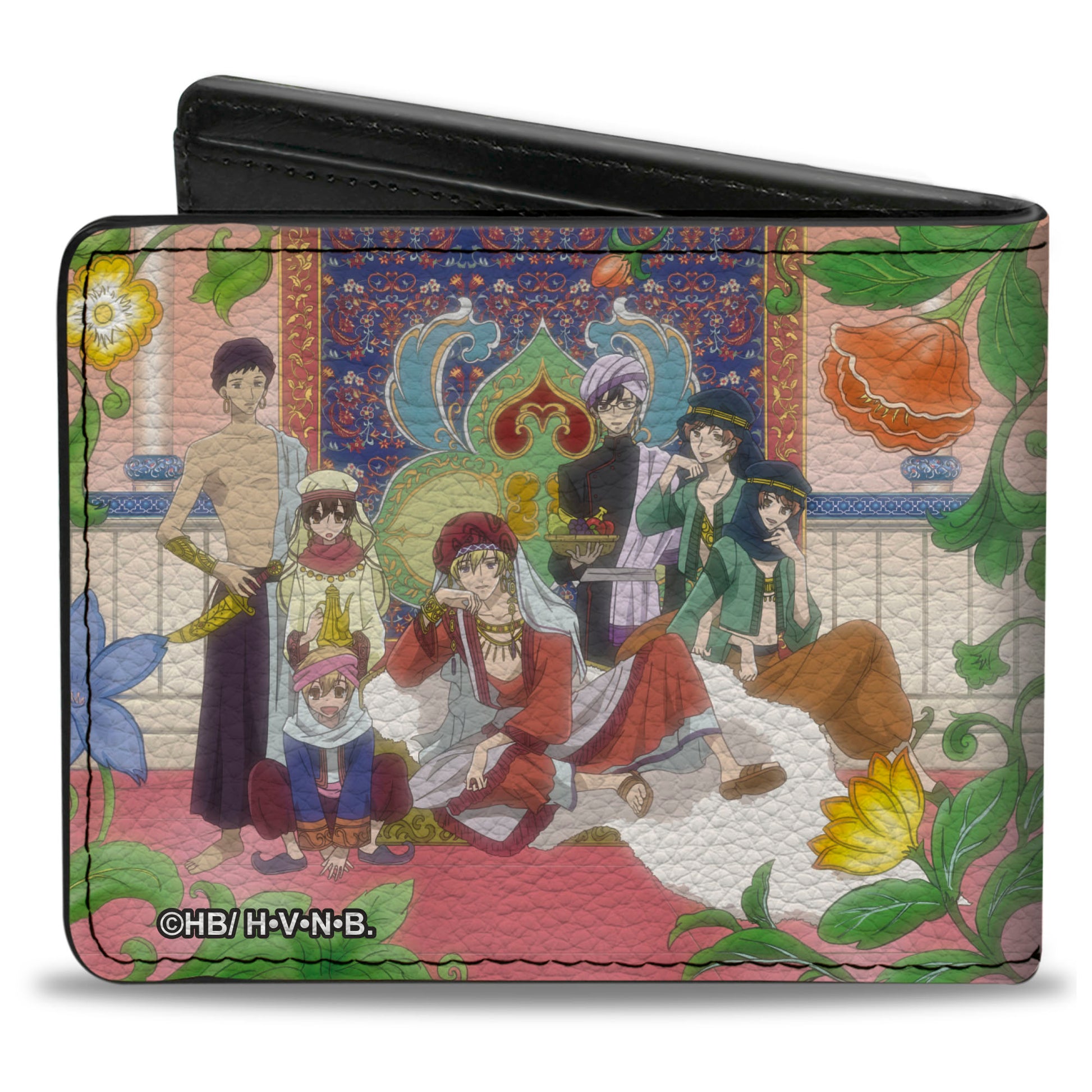 Bi-Fold Wallet - OURAN HIGH SCHOOL HOST CLUB Arabian Palace Group Pose and Title Logo Pinks Bi-Fold Wallets Ouran High School Host Club