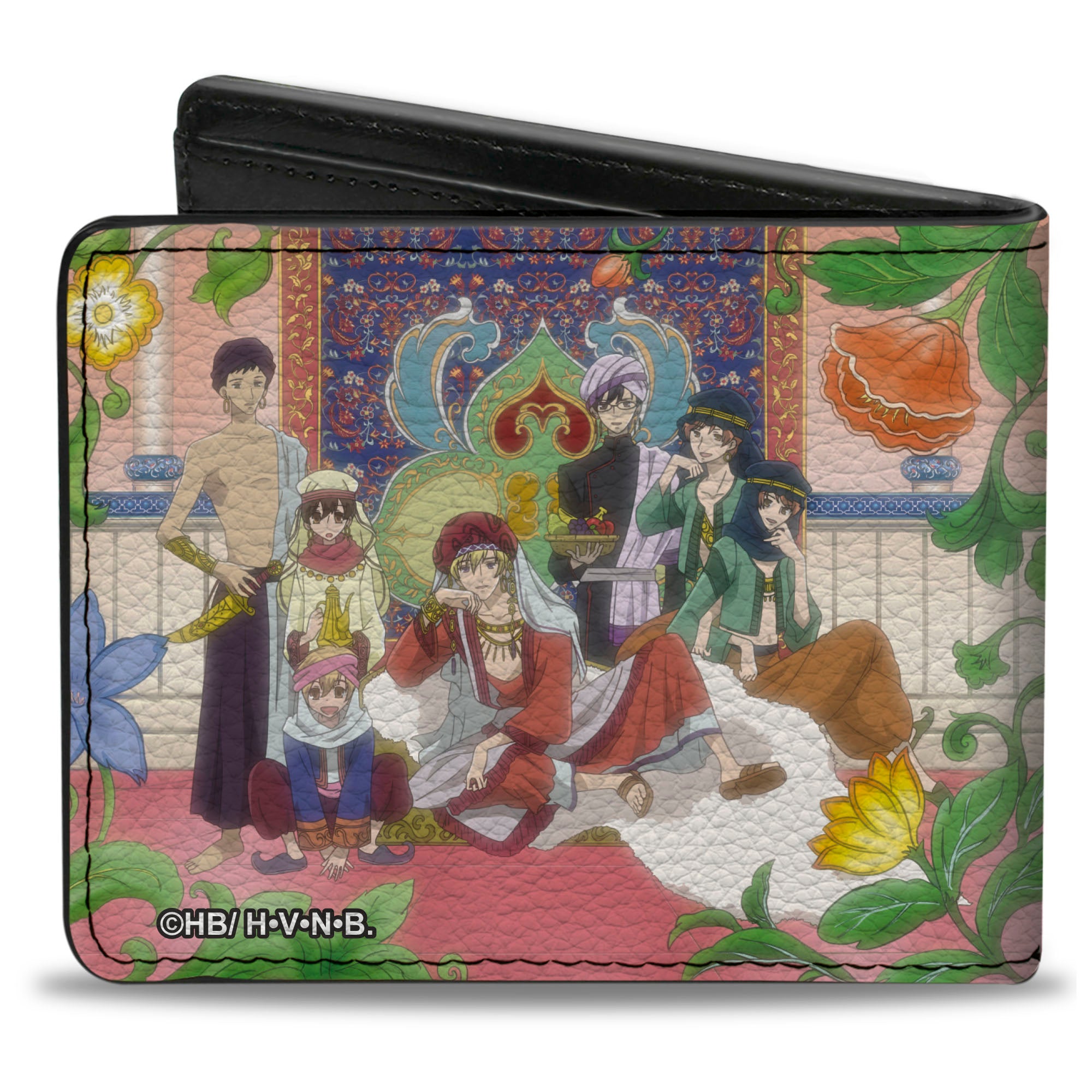 Bi-Fold Wallet - OURAN HIGH SCHOOL HOST CLUB Arabian Palace Group Pose and Title Logo Pinks Bi-Fold Wallets Ouran High School Host Club