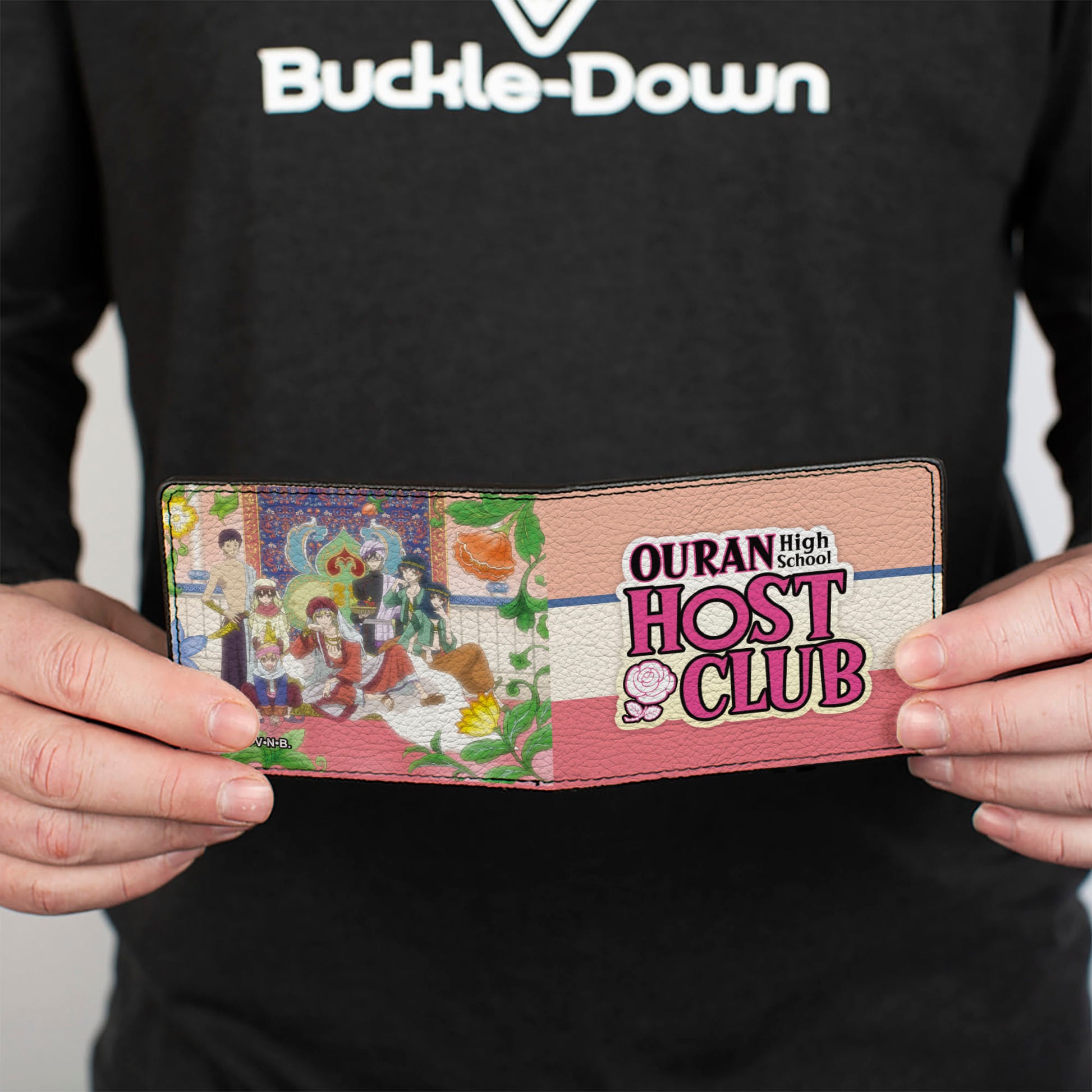 Bi-Fold Wallet - OURAN HIGH SCHOOL HOST CLUB Arabian Palace Group Pose and Title Logo Pinks Bi-Fold Wallets Ouran High School Host Club