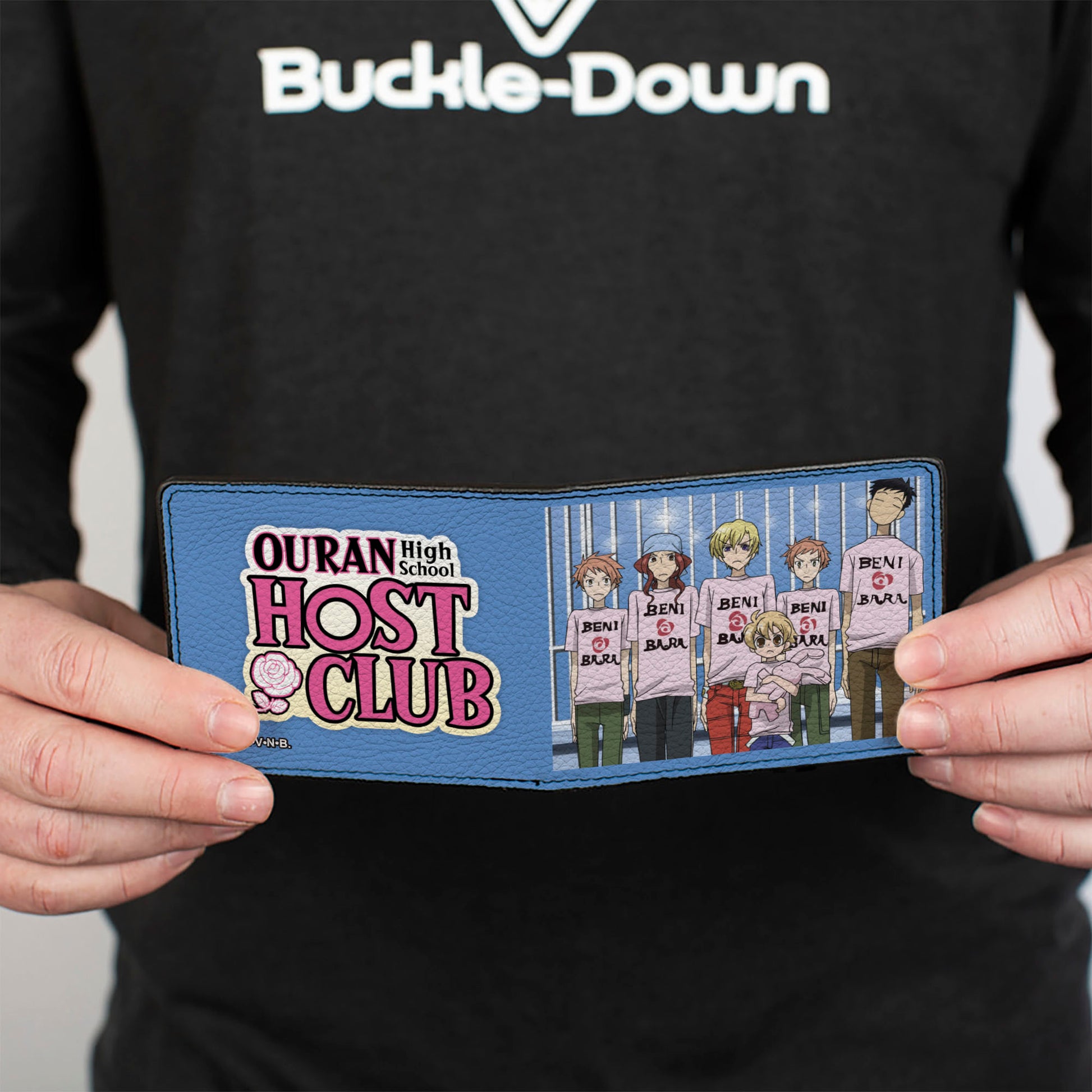 Bi-Fold Wallet - OURAN HIGH SCHOOL HOST CLUB BENIBARA Shirt Group Pose and Title Logo Blues Bi-Fold Wallets Ouran High School Host Club