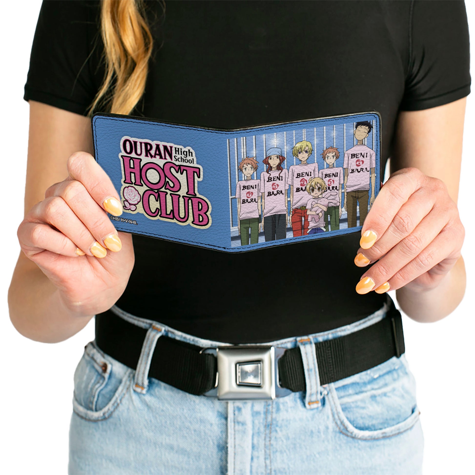 Bi-Fold Wallet - OURAN HIGH SCHOOL HOST CLUB BENIBARA Shirt Group Pose and Title Logo Blues Bi-Fold Wallets Ouran High School Host Club