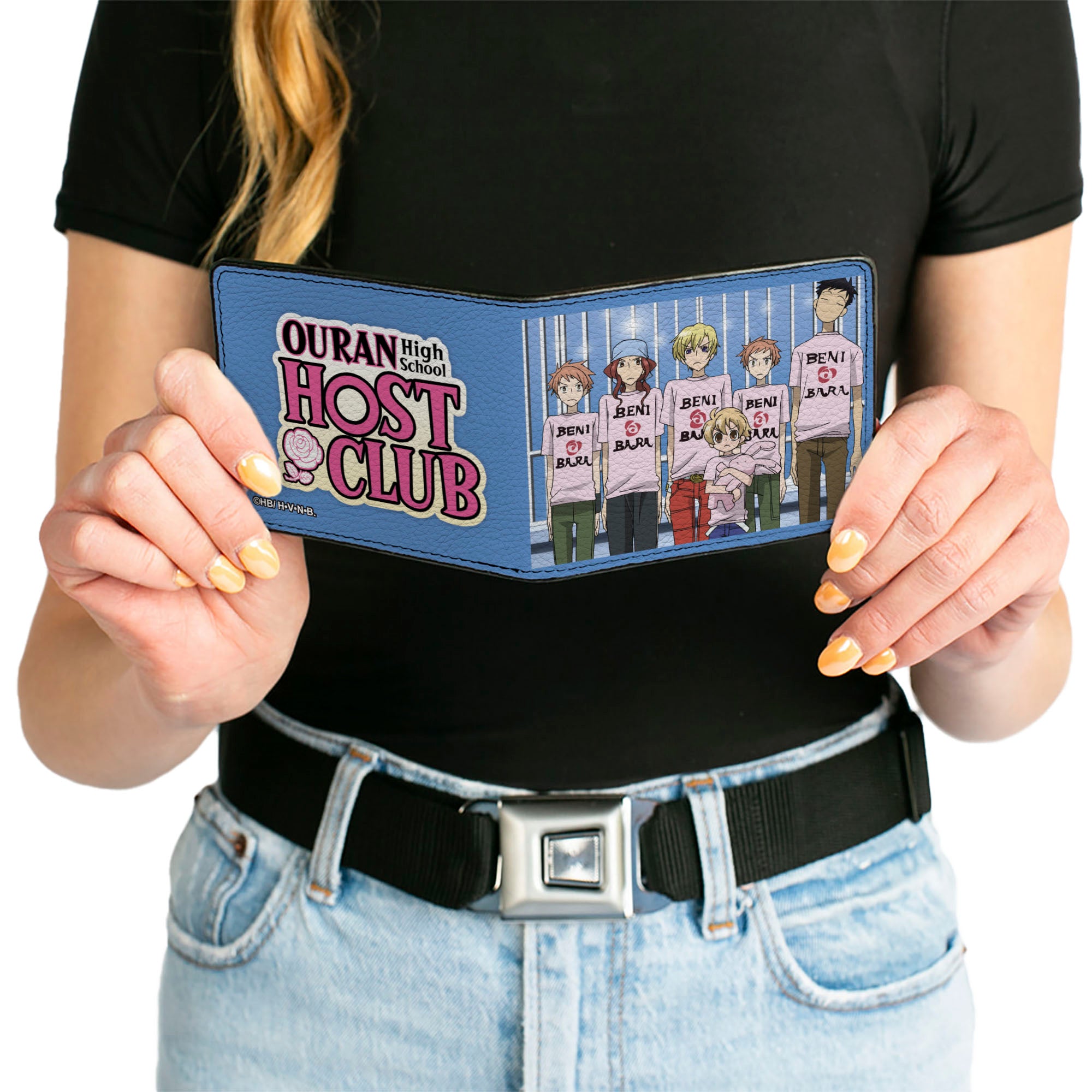 Bi-Fold Wallet - OURAN HIGH SCHOOL HOST CLUB BENIBARA Shirt Group Pose and Title Logo Blues Bi-Fold Wallets Ouran High School Host Club
