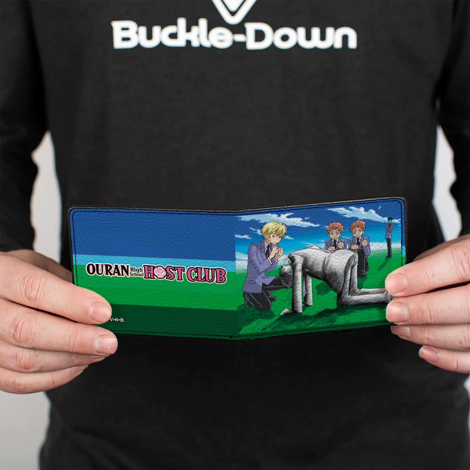 Bi-Fold Wallet - OURAN HIGH SCHOOL HOST CLUB Field Group Pose and Title Logo Blues Bi-Fold Wallets Ouran High School Host Club