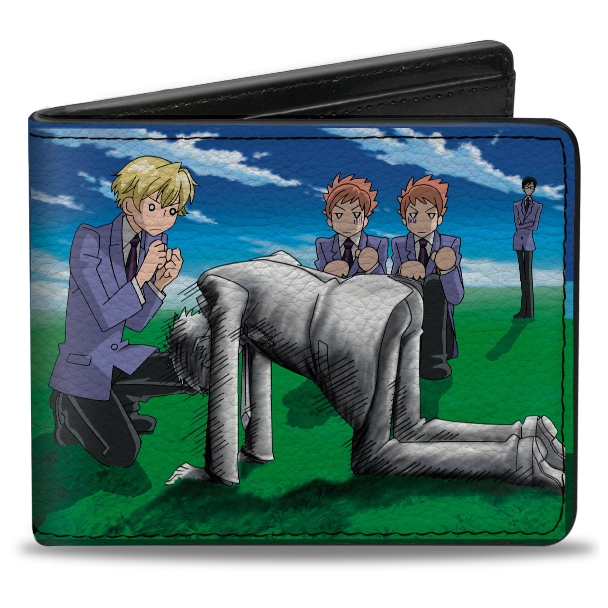 Bi-Fold Wallet - OURAN HIGH SCHOOL HOST CLUB Field Group Pose and Title Logo Blues Bi-Fold Wallets Ouran High School Host Club