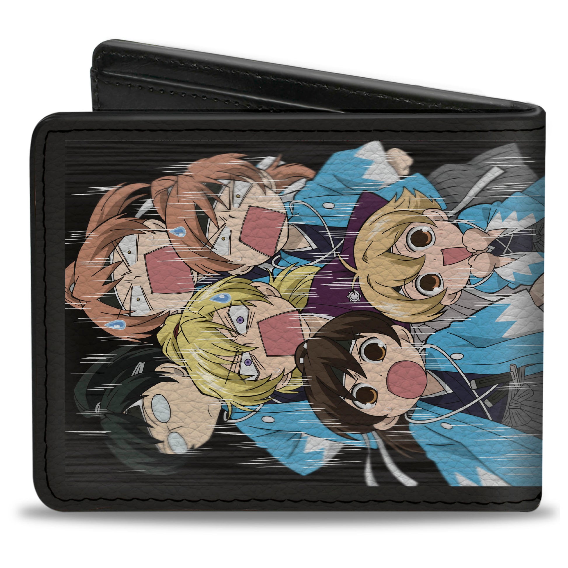 Bi-Fold Wallet - OURAN HIGH SCHOOL HOST CLUB Chibi Character Group Pose and Title Logo Blue Bi-Fold Wallets Ouran High School Host Club