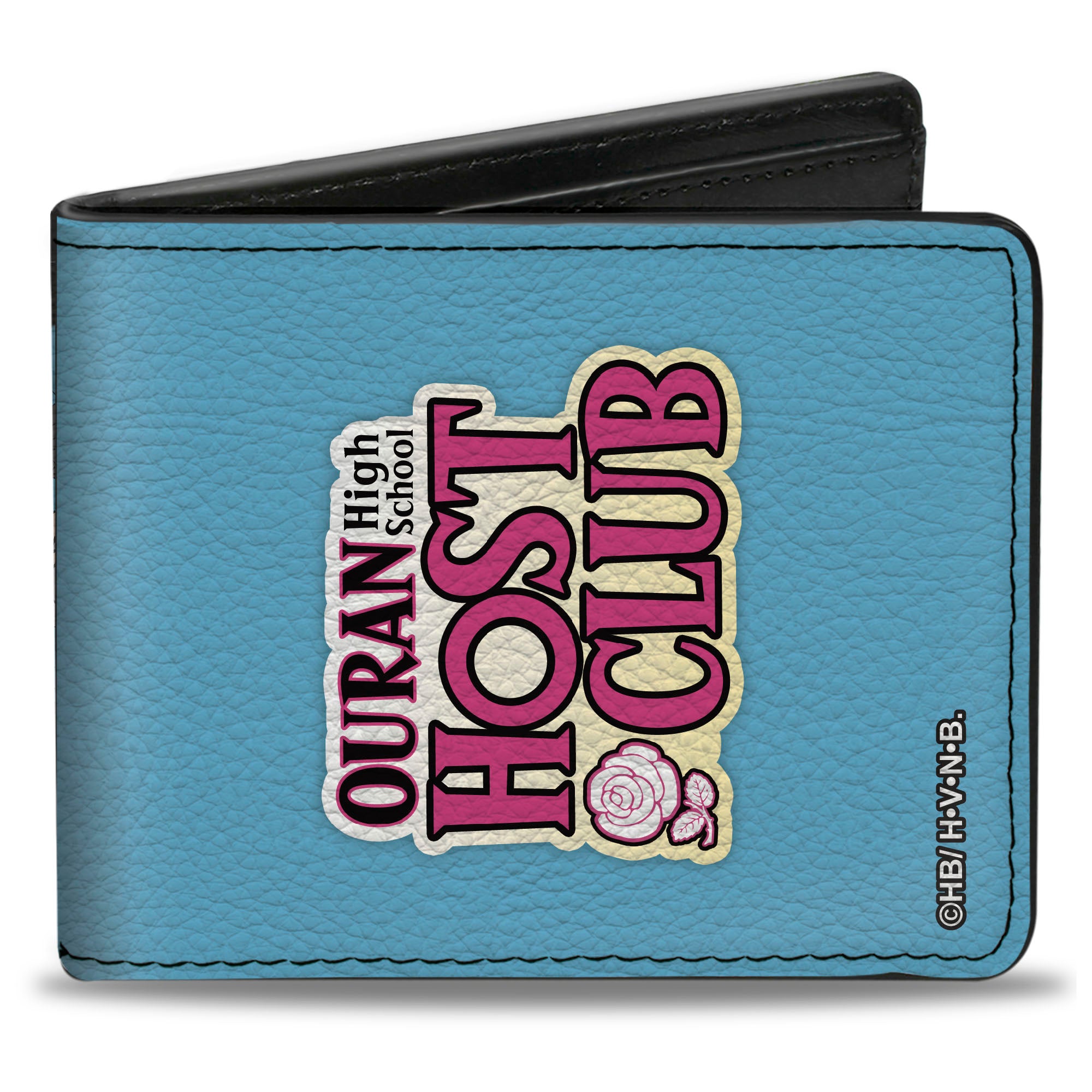 Bi-Fold Wallet - OURAN HIGH SCHOOL HOST CLUB Chibi Character Group Pose and Title Logo Blue Bi-Fold Wallets Ouran High School Host Club